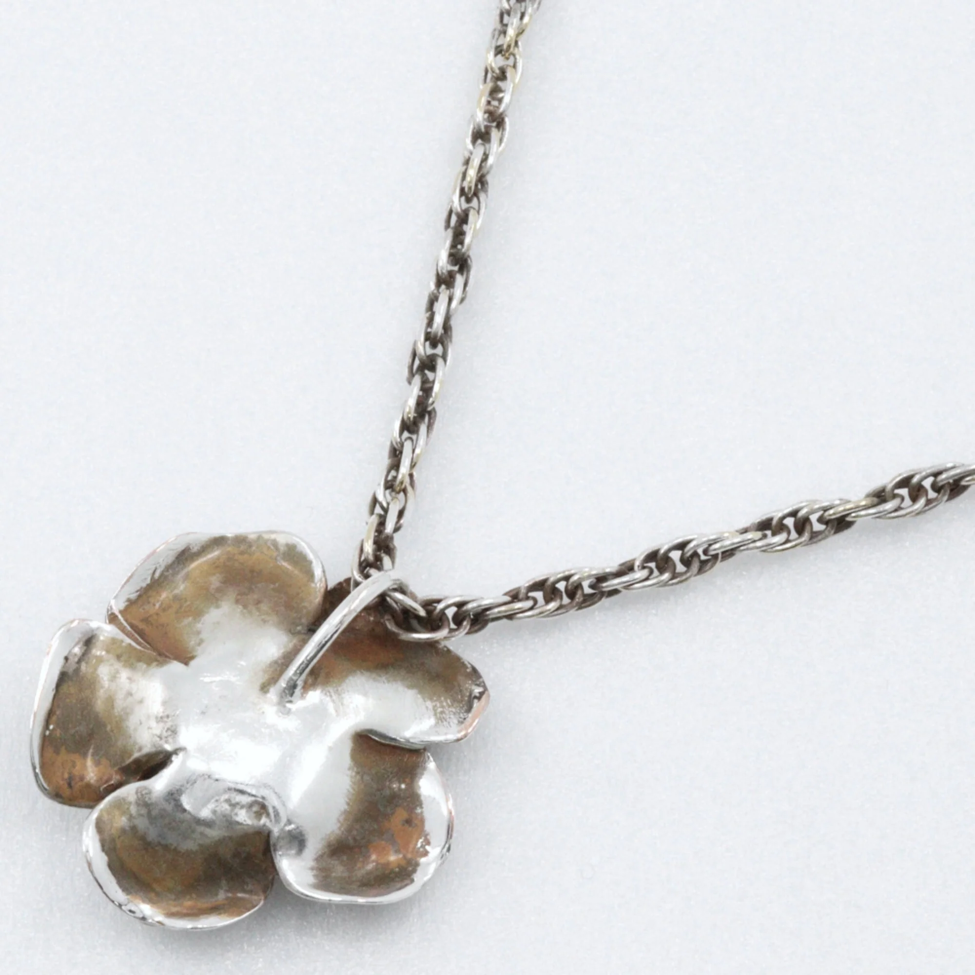 CC Logo Flower Pendant Necklace Metal - Image 3
