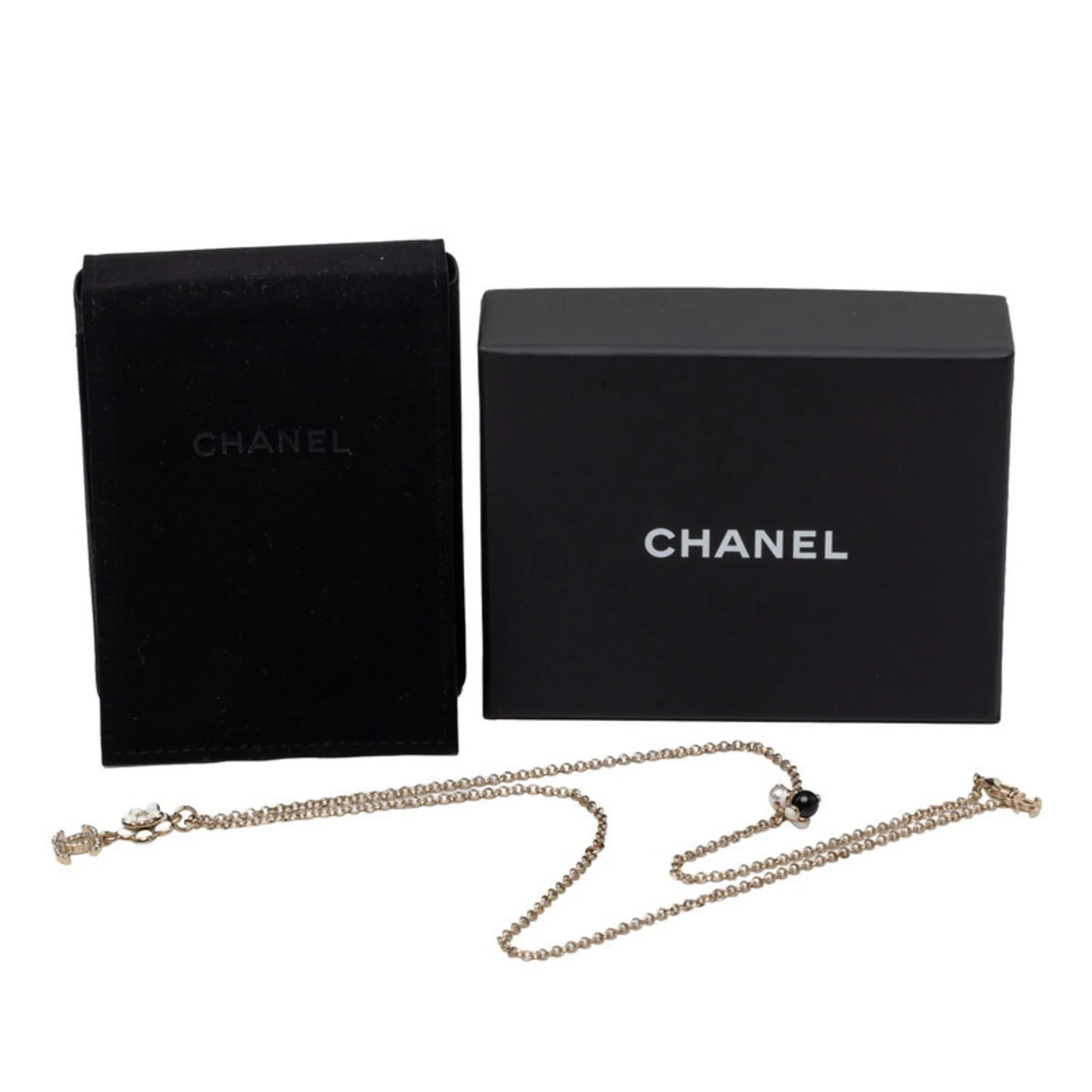 CC Logo Flower Pendant Necklace Metal - Image 6
