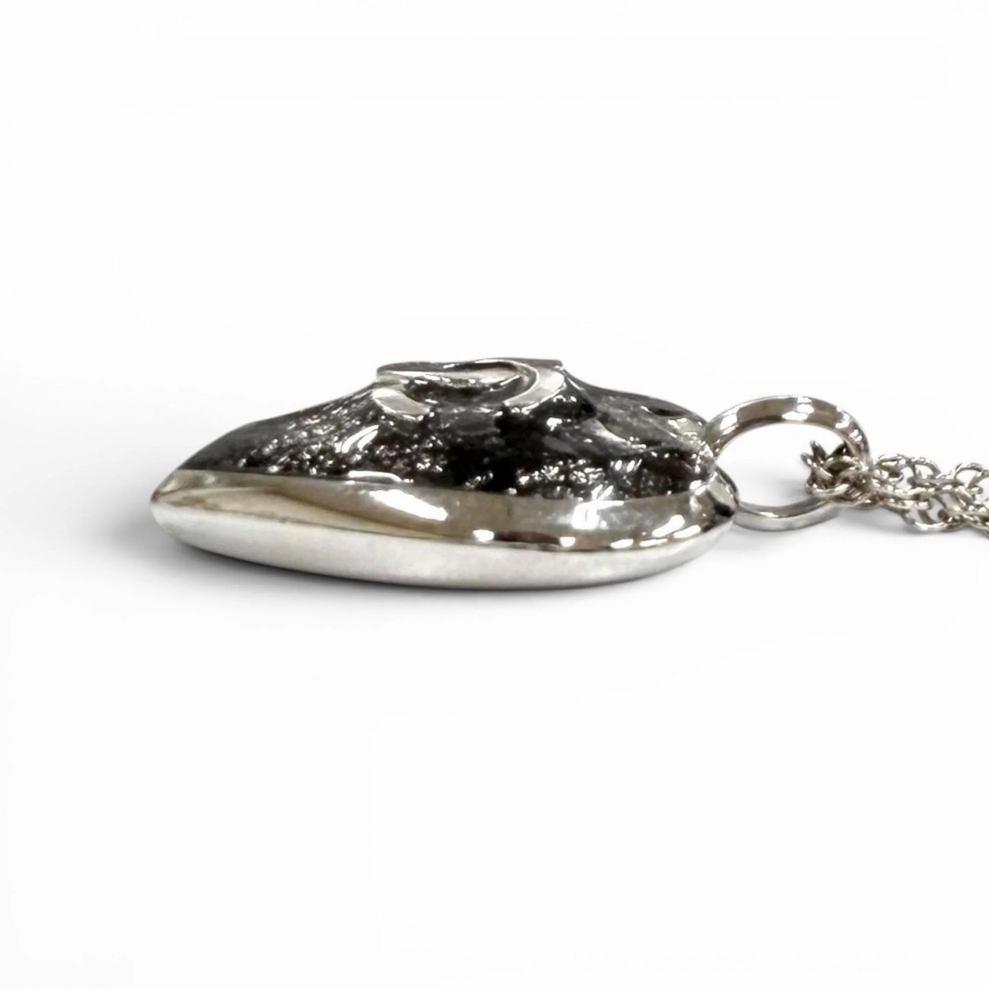 CC Logo Heart Pendant Necklace Sterling Silver - Image 5