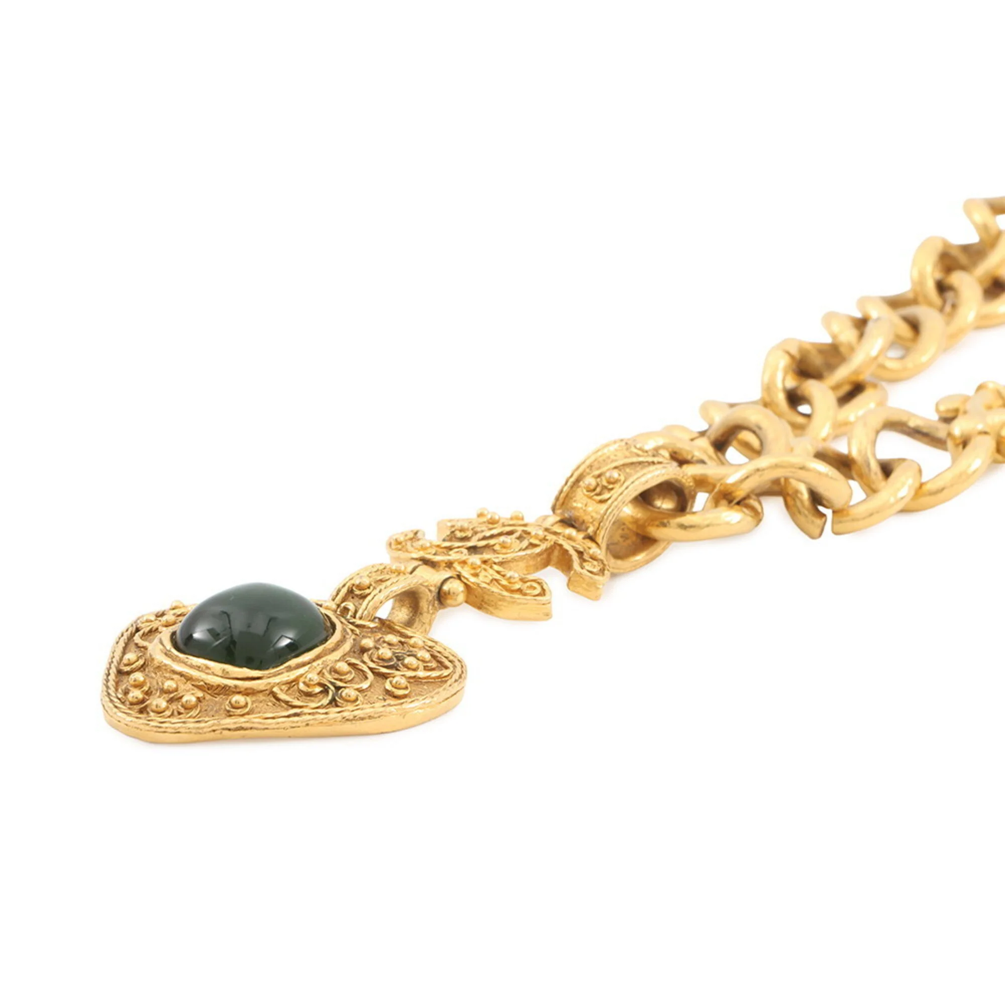CC Logo Pendant Necklace Gold-Tone Metal - Image 2