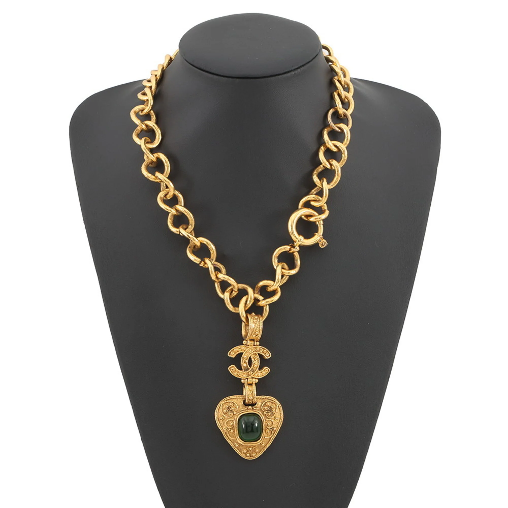 CC Logo Pendant Necklace Gold-Tone Metal - Image 4