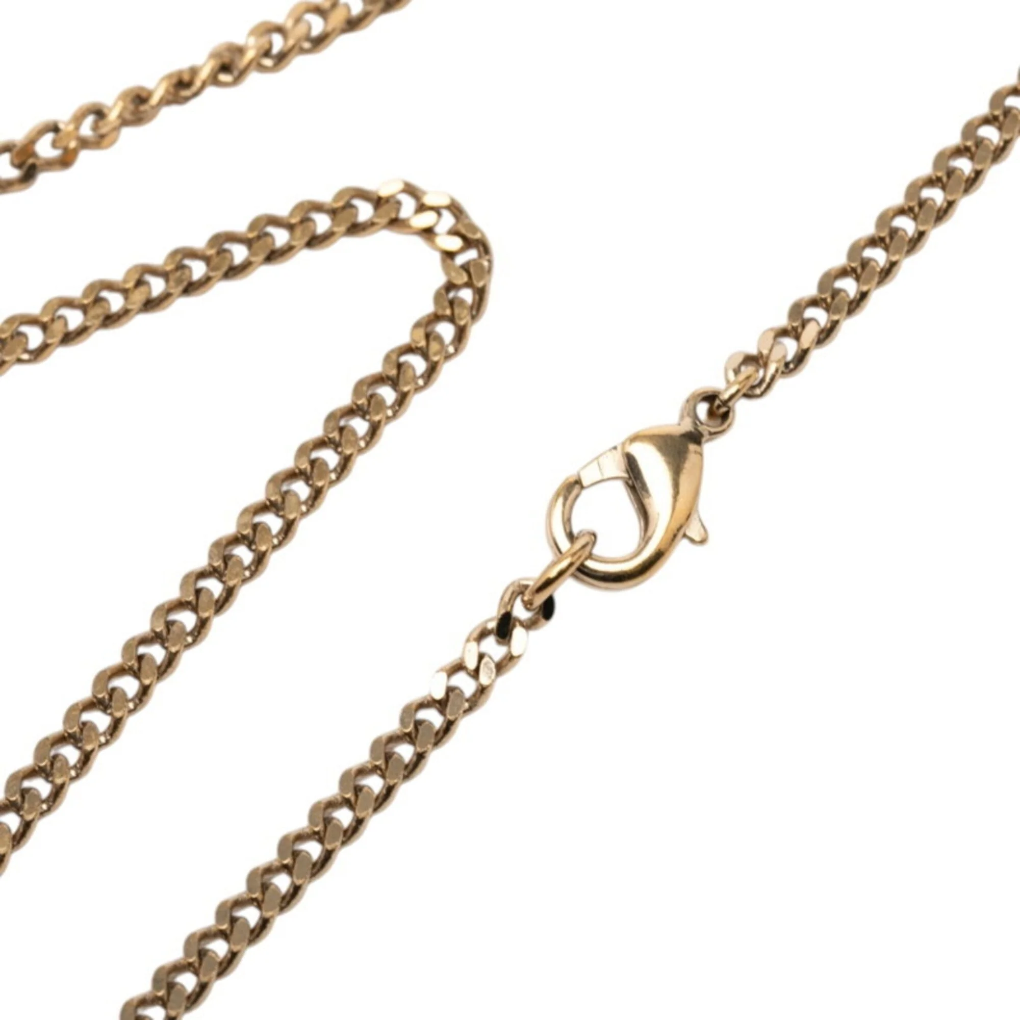 CC Logo Pendant Necklace Gold-Tone Metal - Image 4
