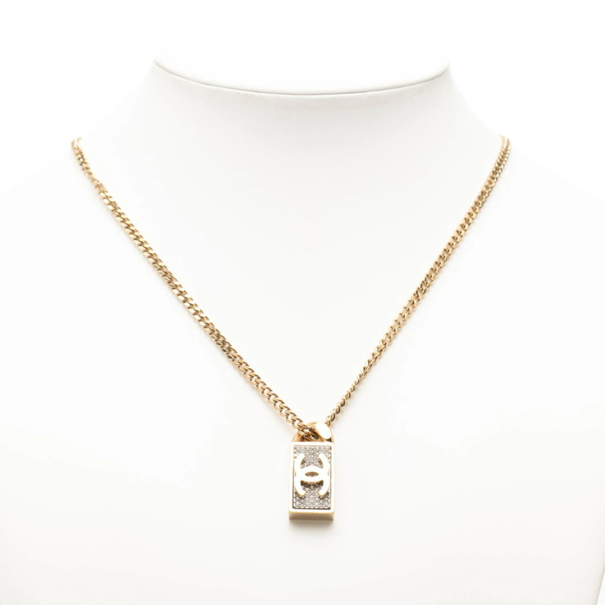 CC Logo Pendant Necklace Gold-Tone Metal - Image 6