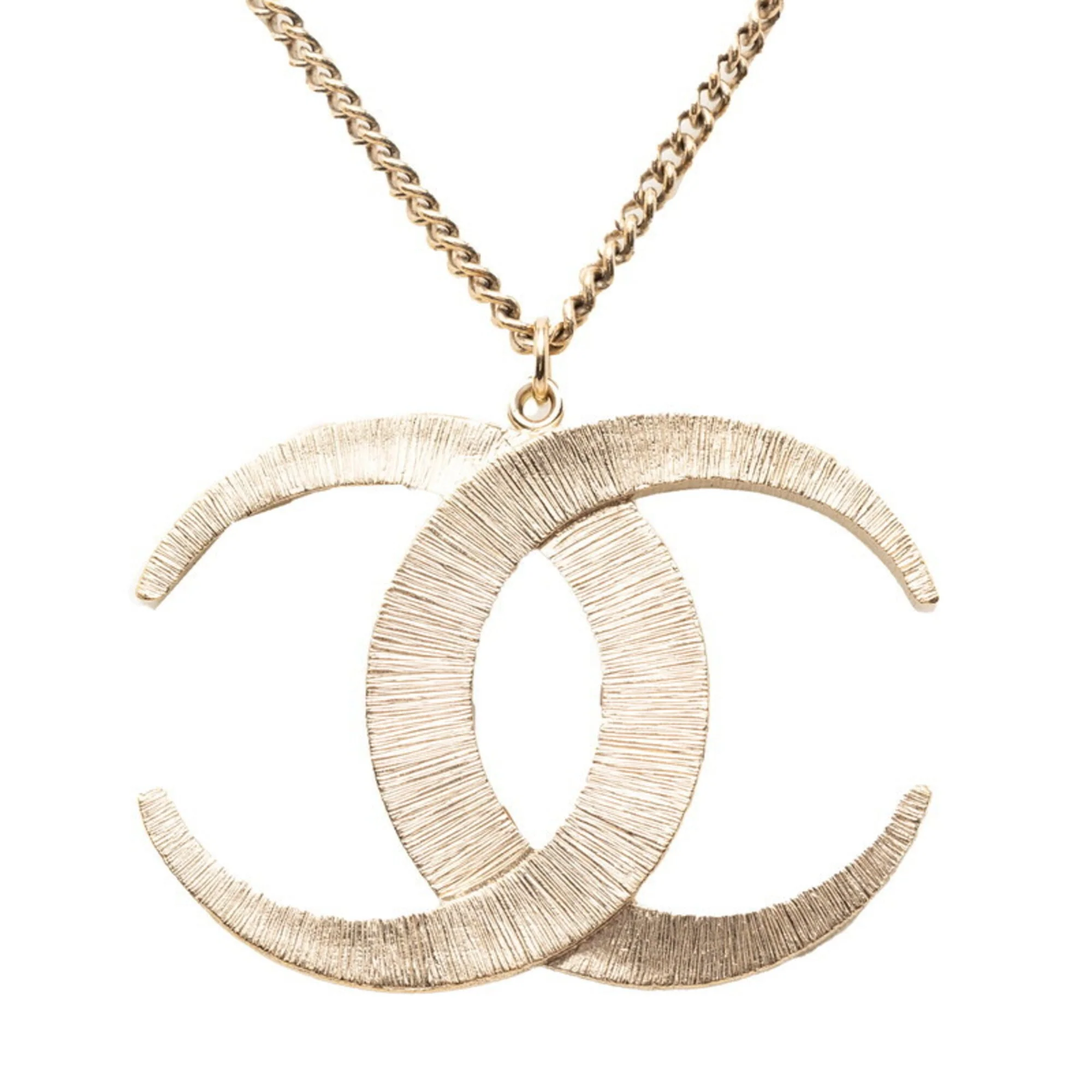 CC Logo Pendant Necklace Gold-Tone Metal - Image 2