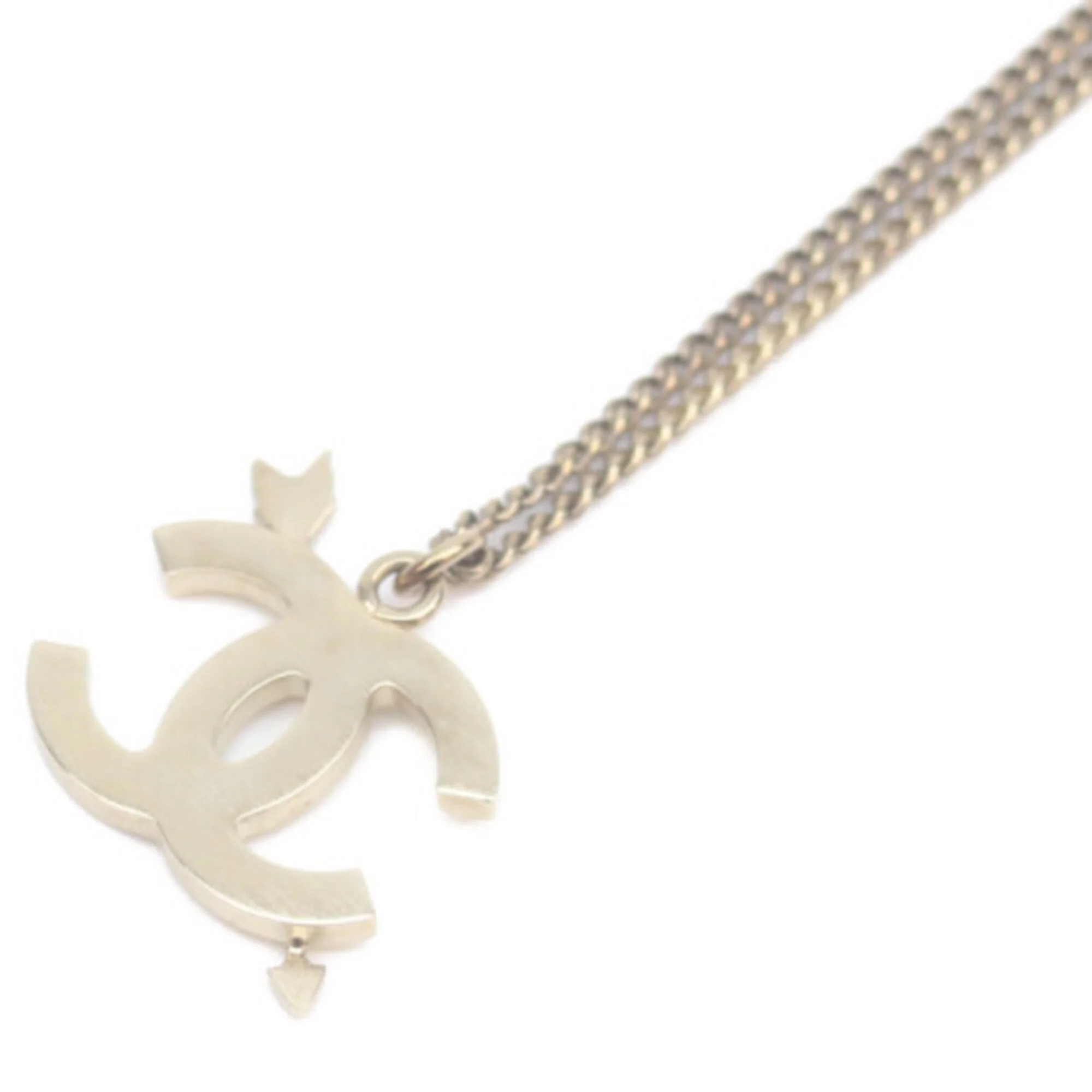 CC Logo Pendant Necklace Gold-Tone Metal - Image 2