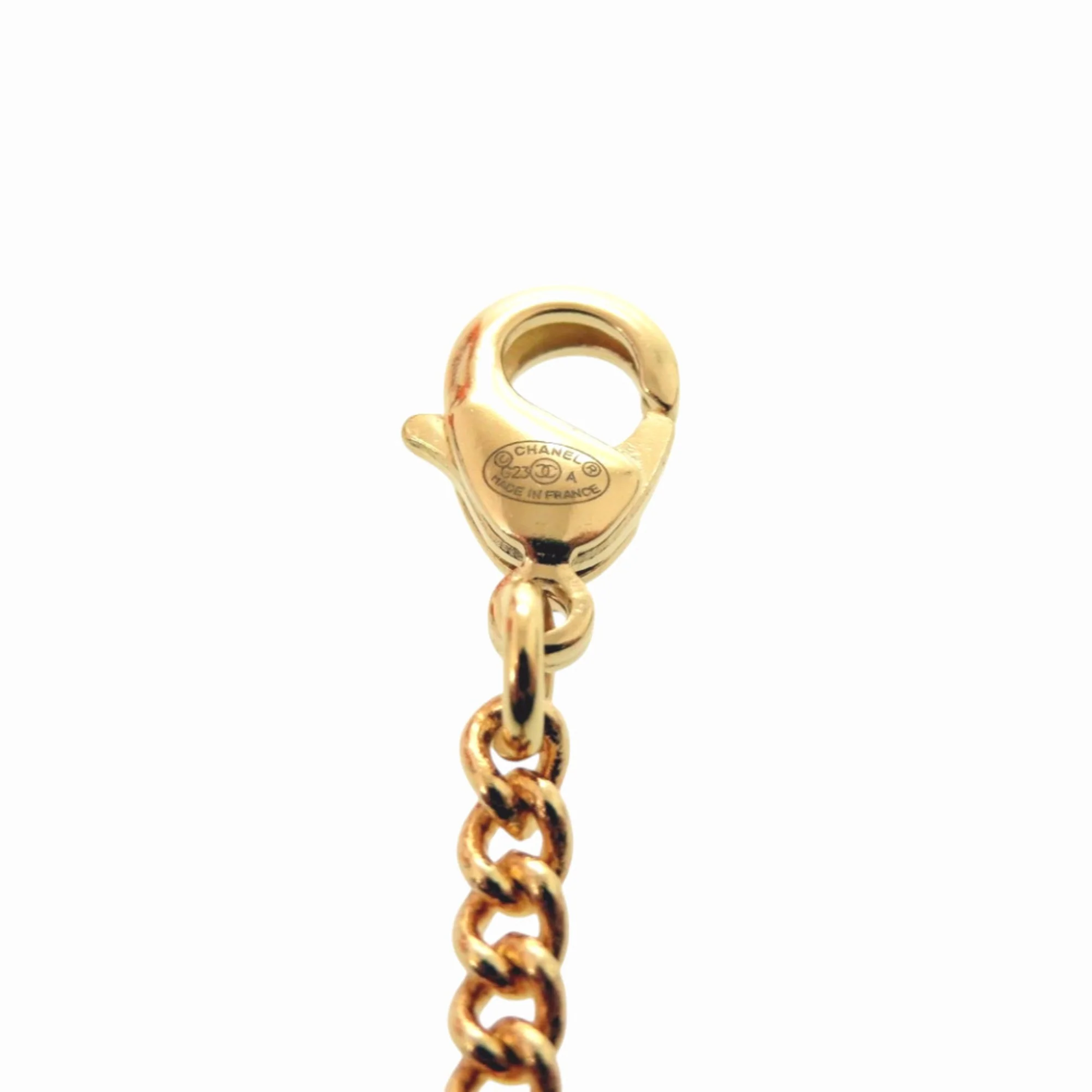 CC Logo Pendant Necklace Gold-Tone Metal - Image 7