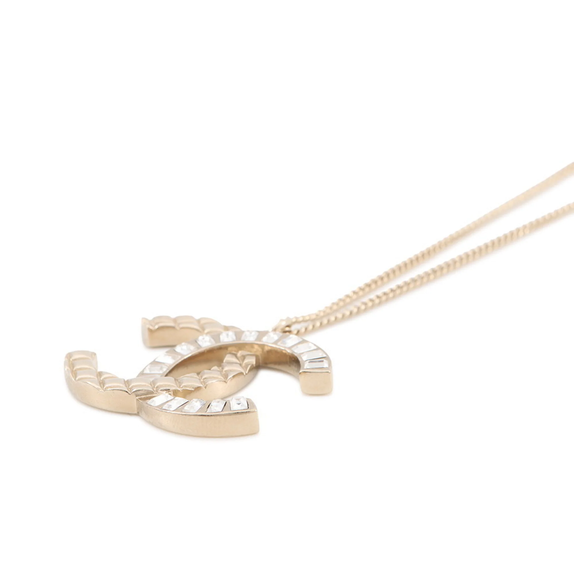 CC Logo Pendant Necklace Gold-Tone Metal - Image 2