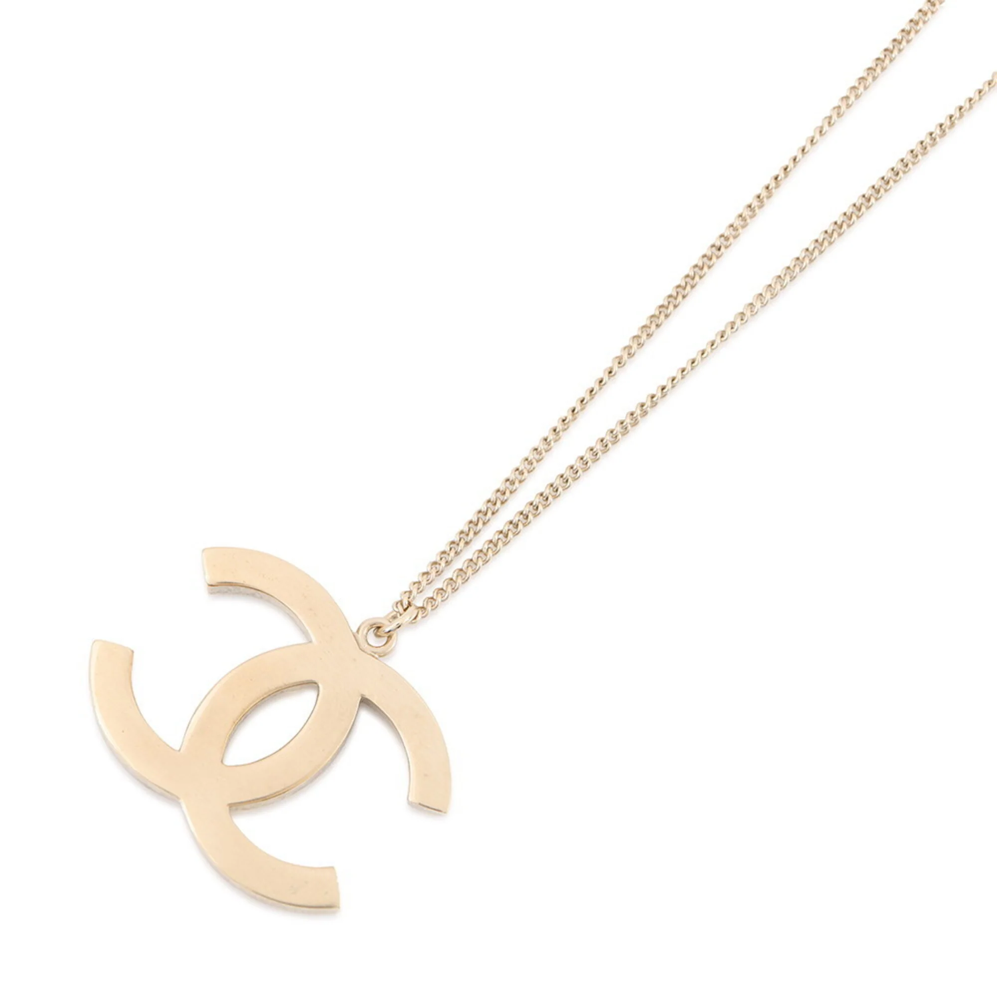 CC Logo Pendant Necklace Gold-Tone Metal - Image 3