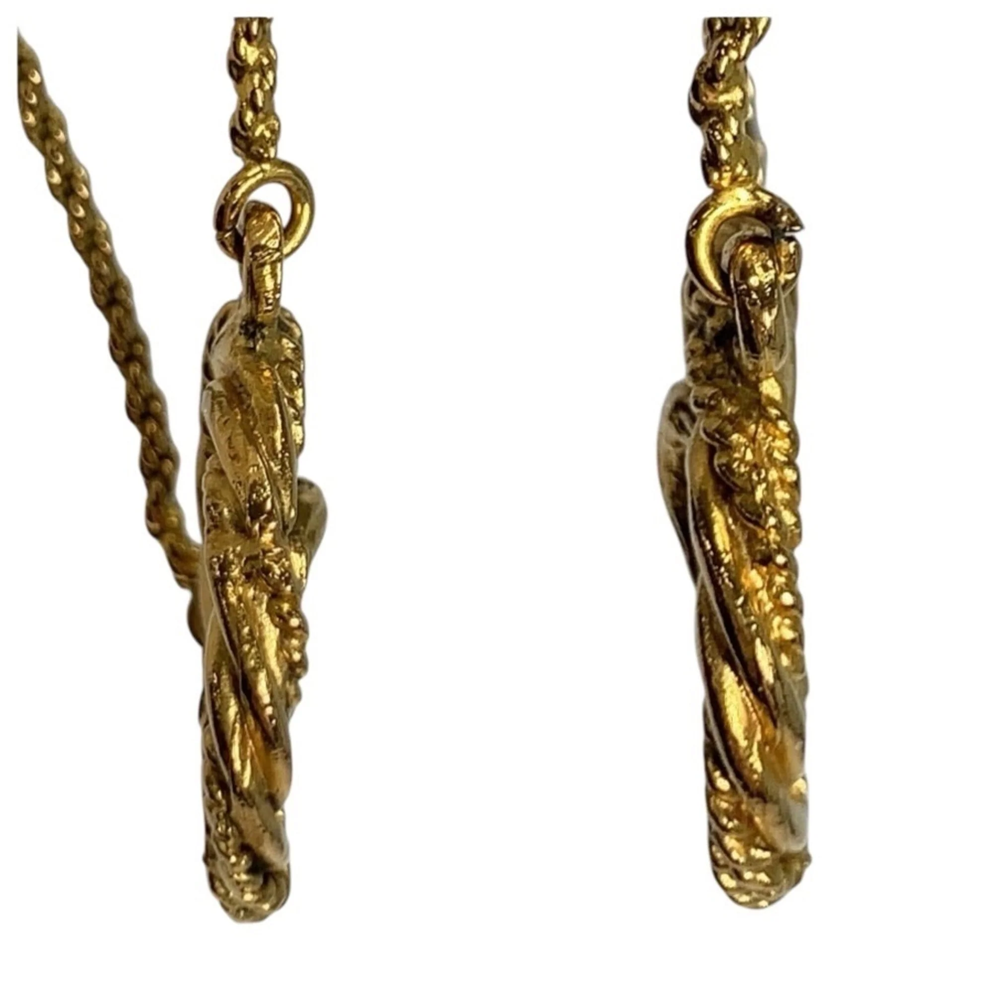 CC Logo Pendant Necklace Gold-Tone Metal - Image 3