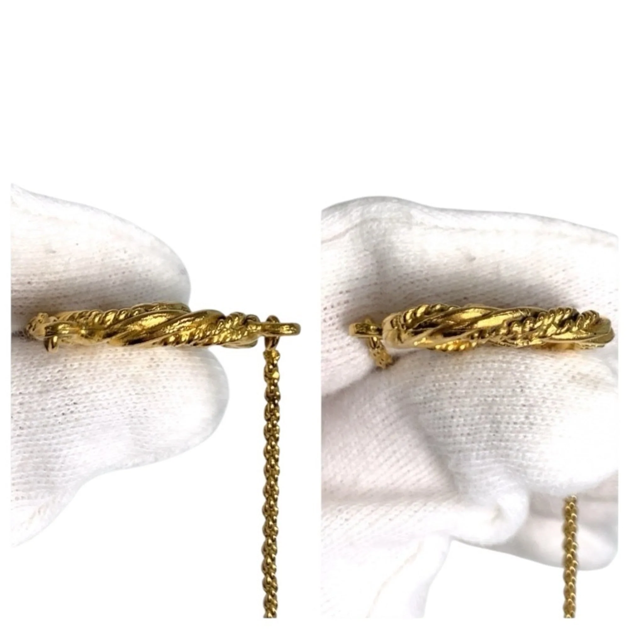 CC Logo Pendant Necklace Gold-Tone Metal - Image 4
