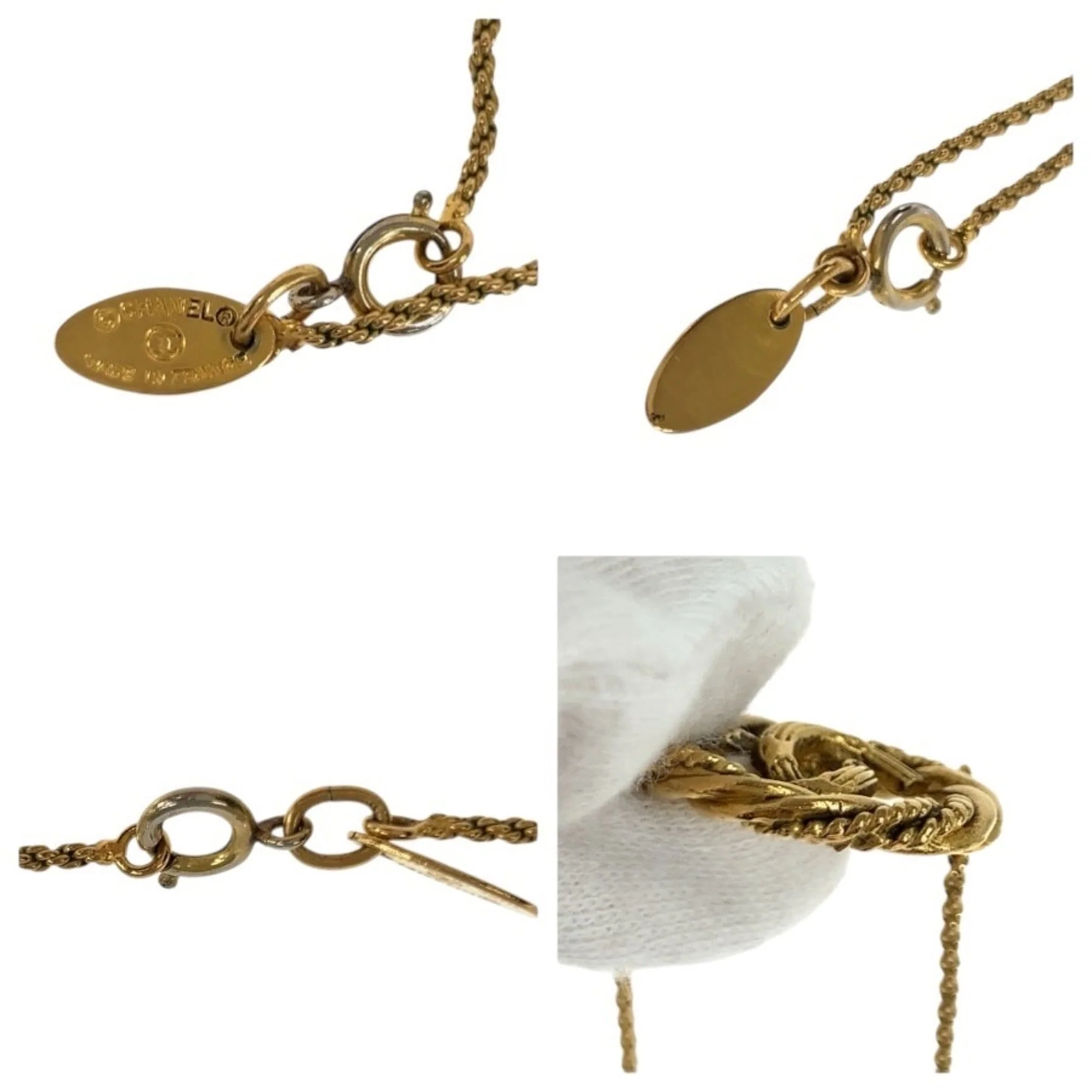 CC Logo Pendant Necklace Gold-Tone Metal - Image 6