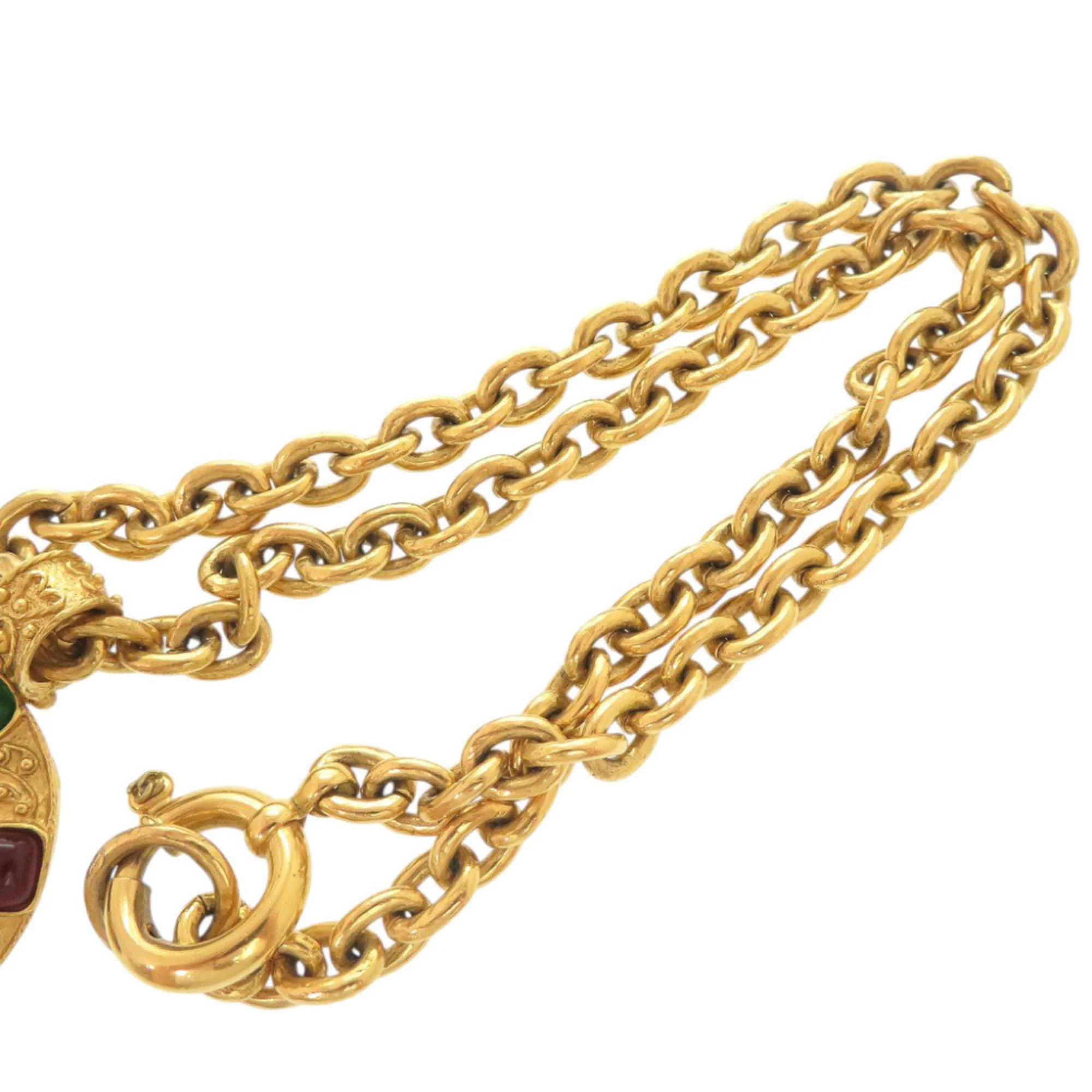CC Logo Pendant Necklace Gold-Tone Metal - Image 8