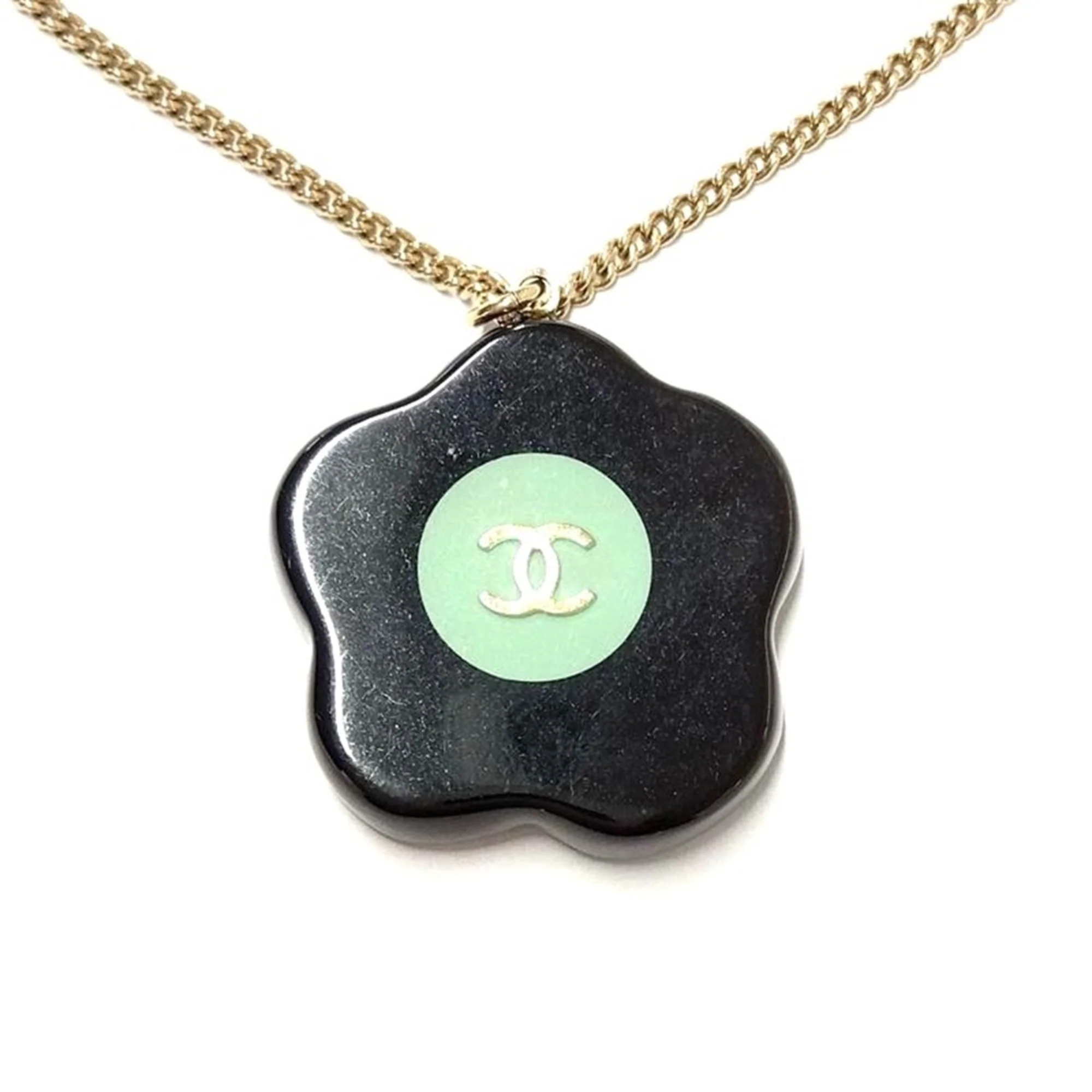CC Logo Pendant Necklace Gold-Tone Metal - Image 2