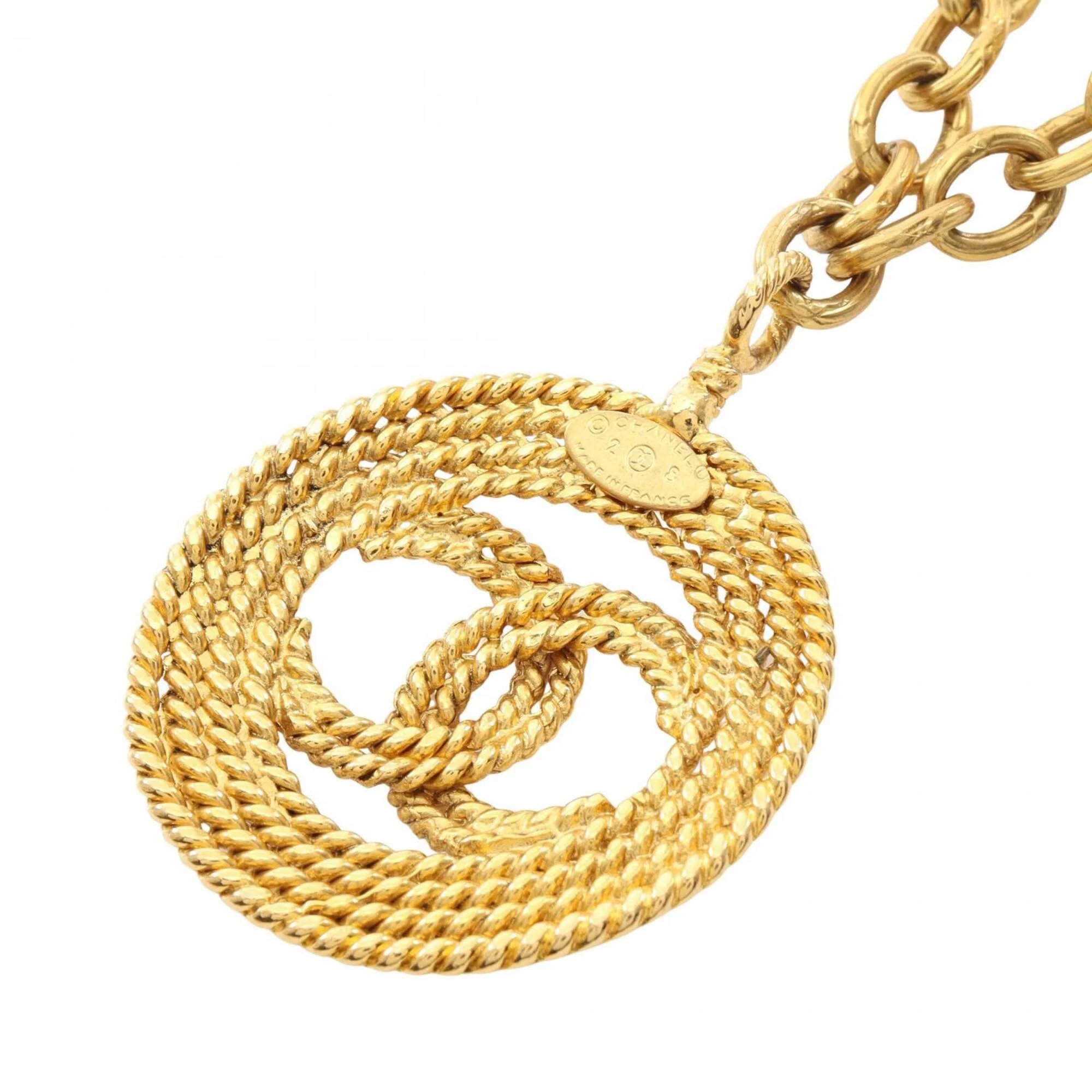 CC Logo Pendant Necklace Metal - Image 2