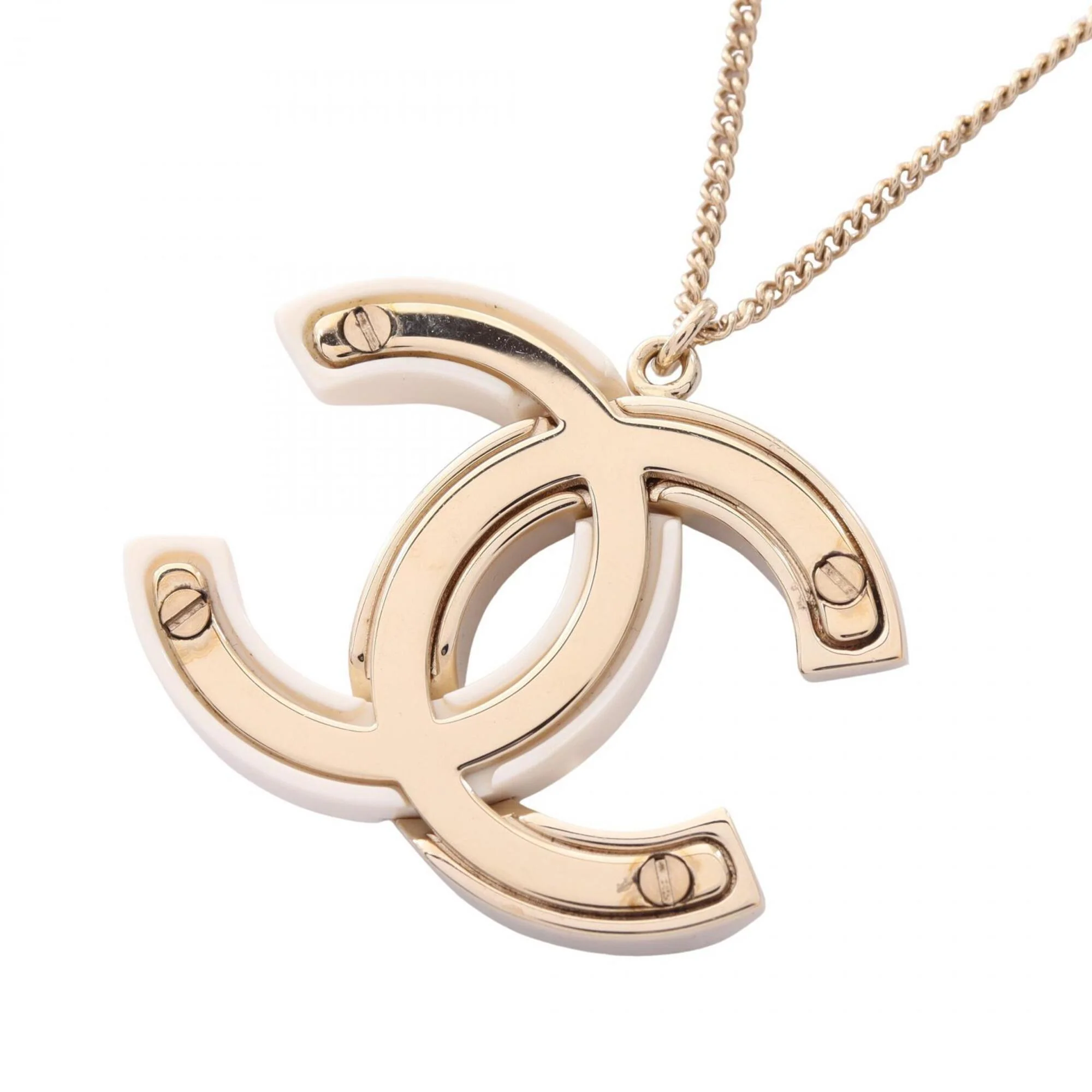 CC Logo Pendant Necklace Metal - Image 2