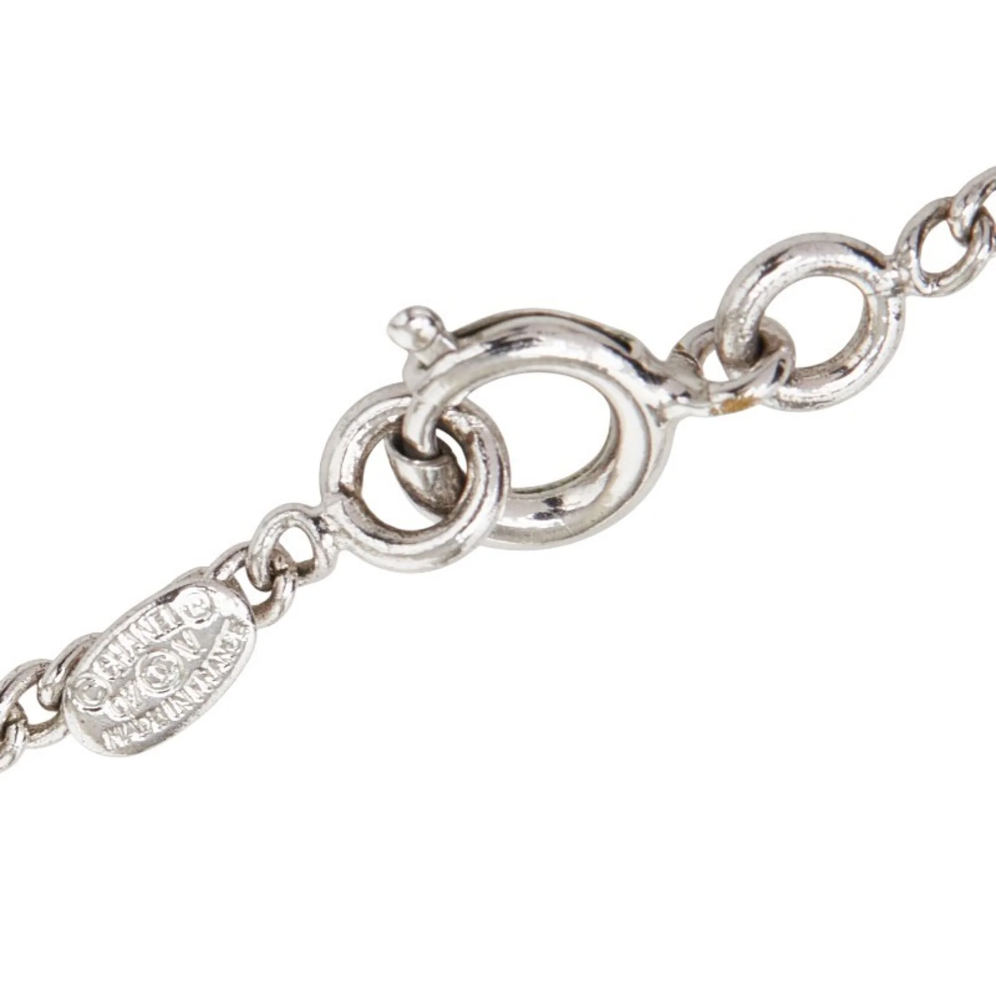 CC Logo Pendant Necklace Silver-Tone Metal - Image 5