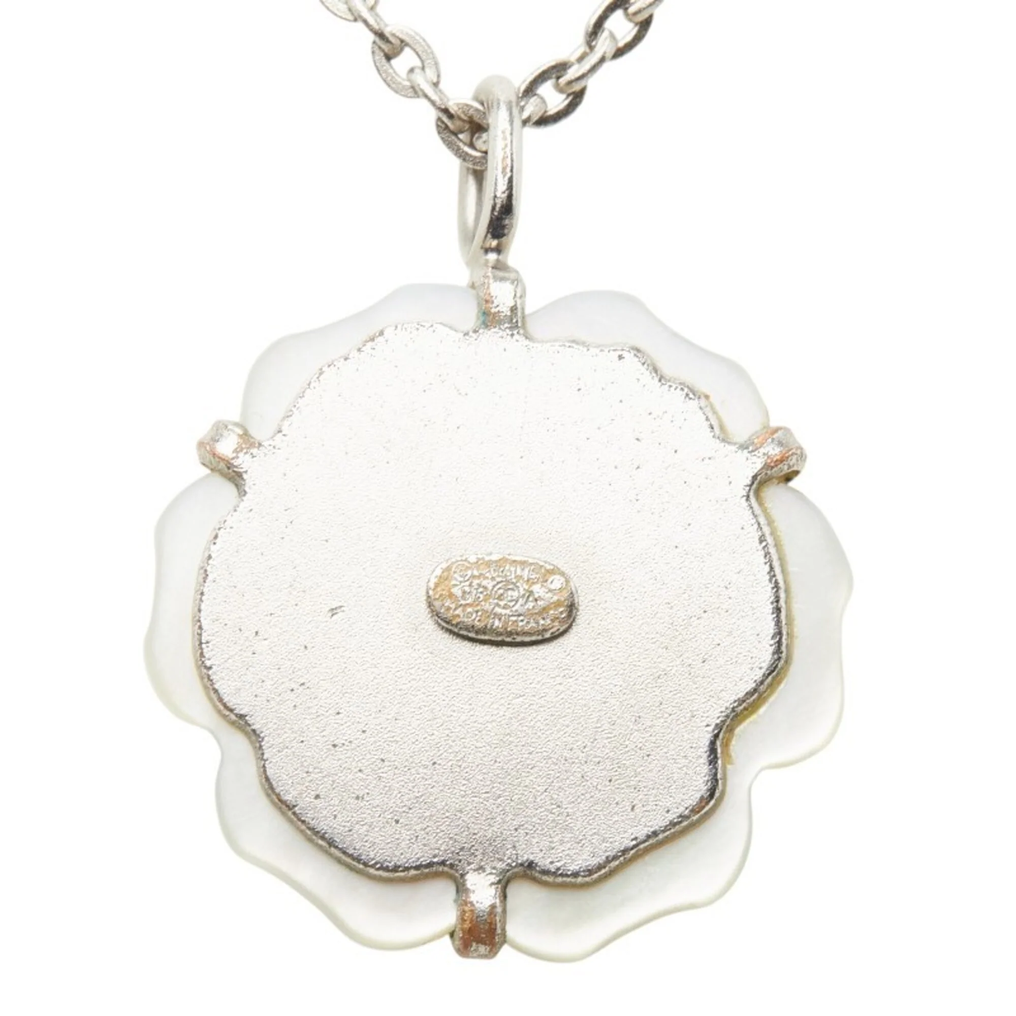 CC Logo Pendant Necklace Silver-Tone Metal - Image 4