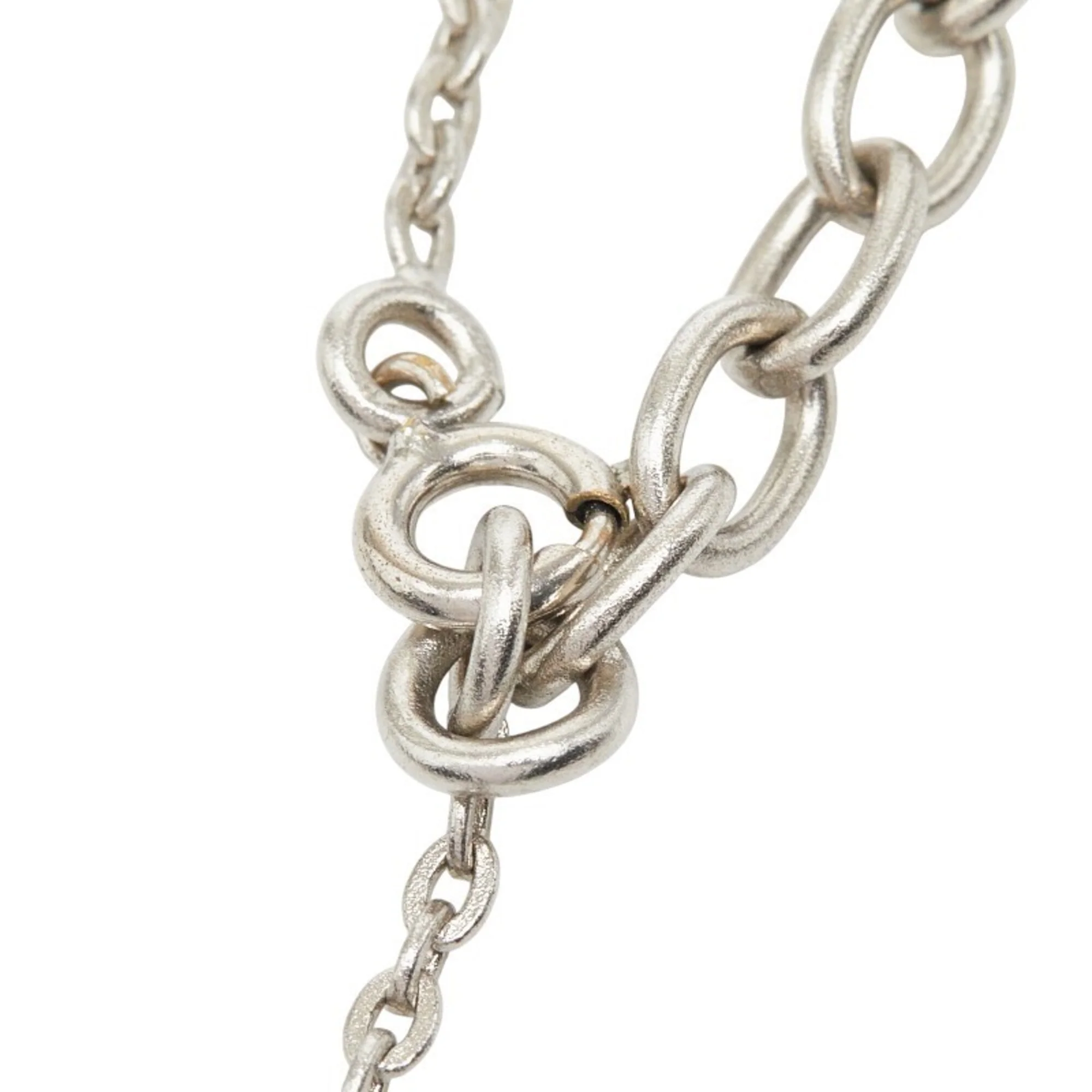 CC Logo Pendant Necklace Silver-Tone Metal - Image 5