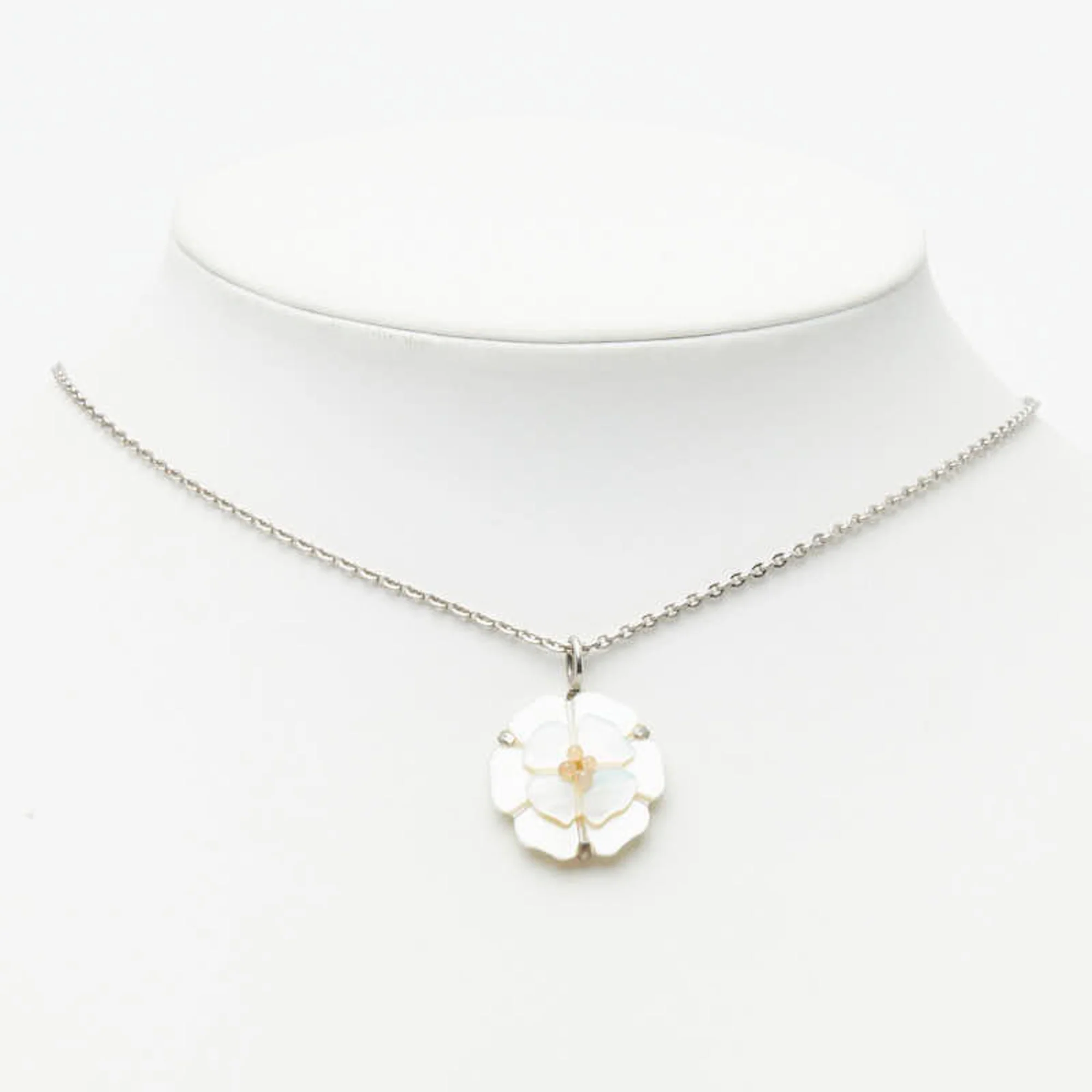 CC Logo Pendant Necklace Silver-Tone Metal - Image 6