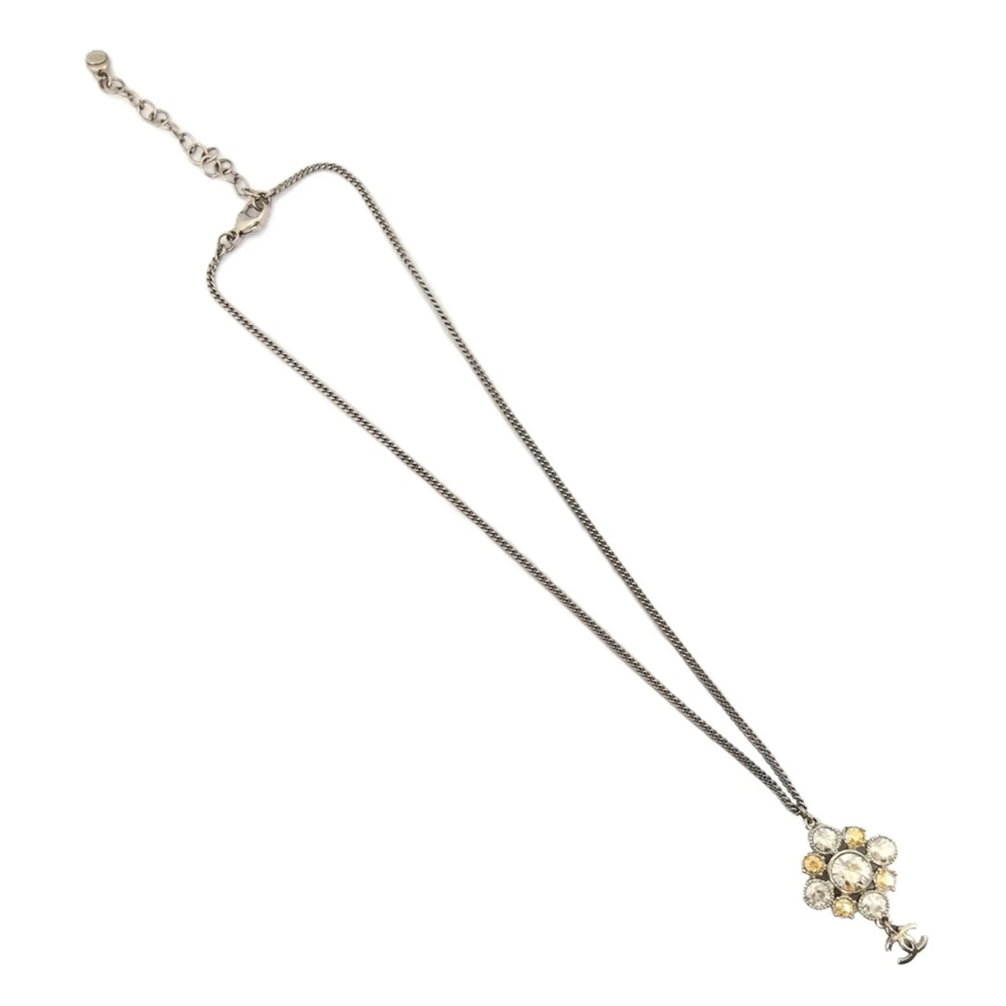 CC Logo Pendant Necklace Silver-Tone Metal - Image 2