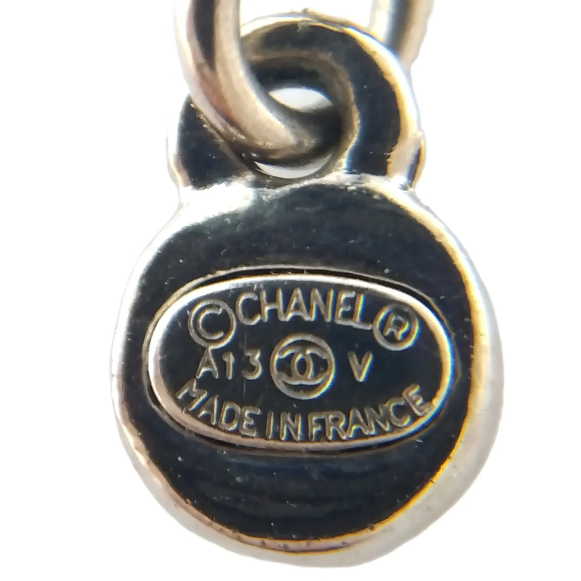 CC Logo Pendant Necklace Silver-Tone Metal - Image 7