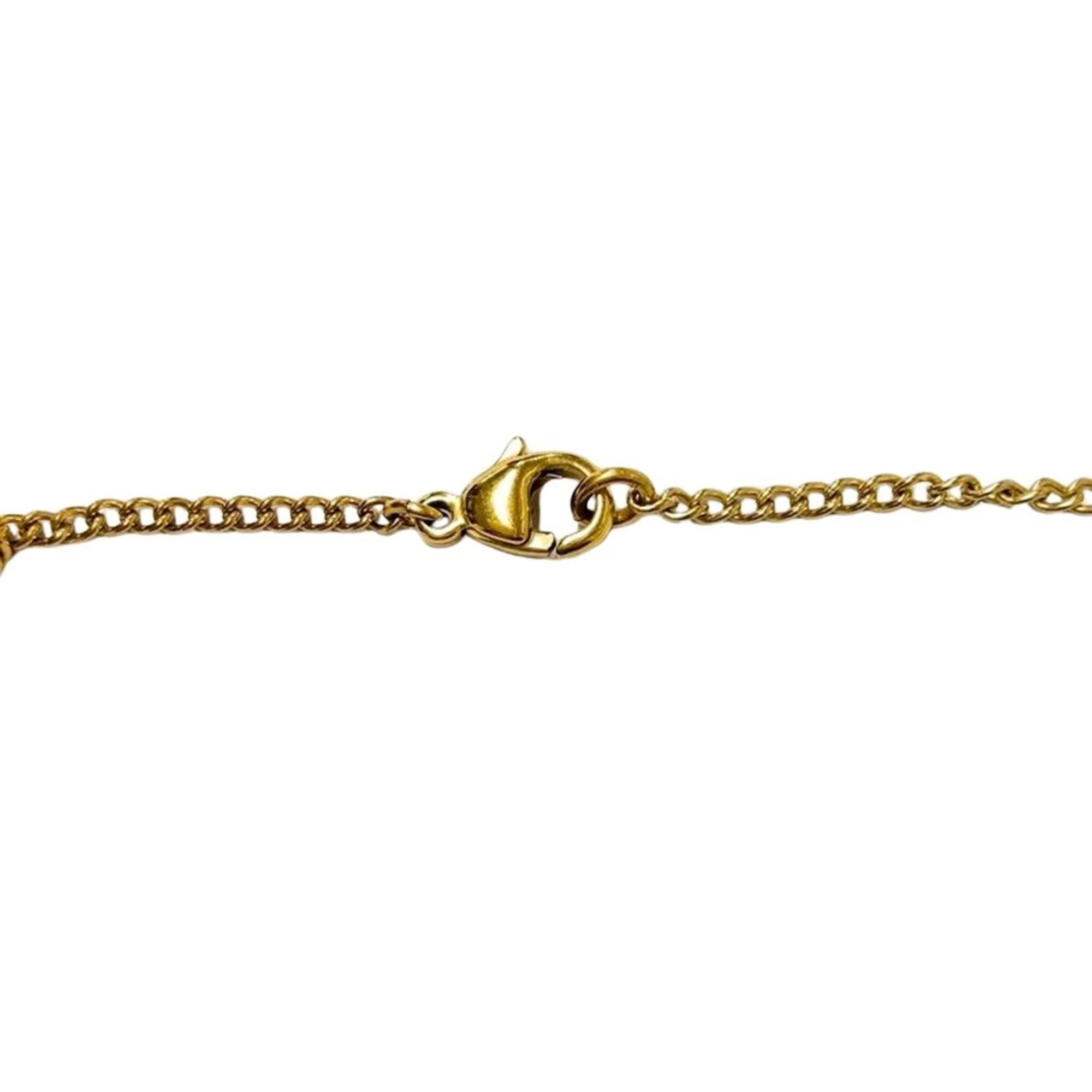 CC Logo Round Pendant Necklace Gold-Tone Metal - Image 5