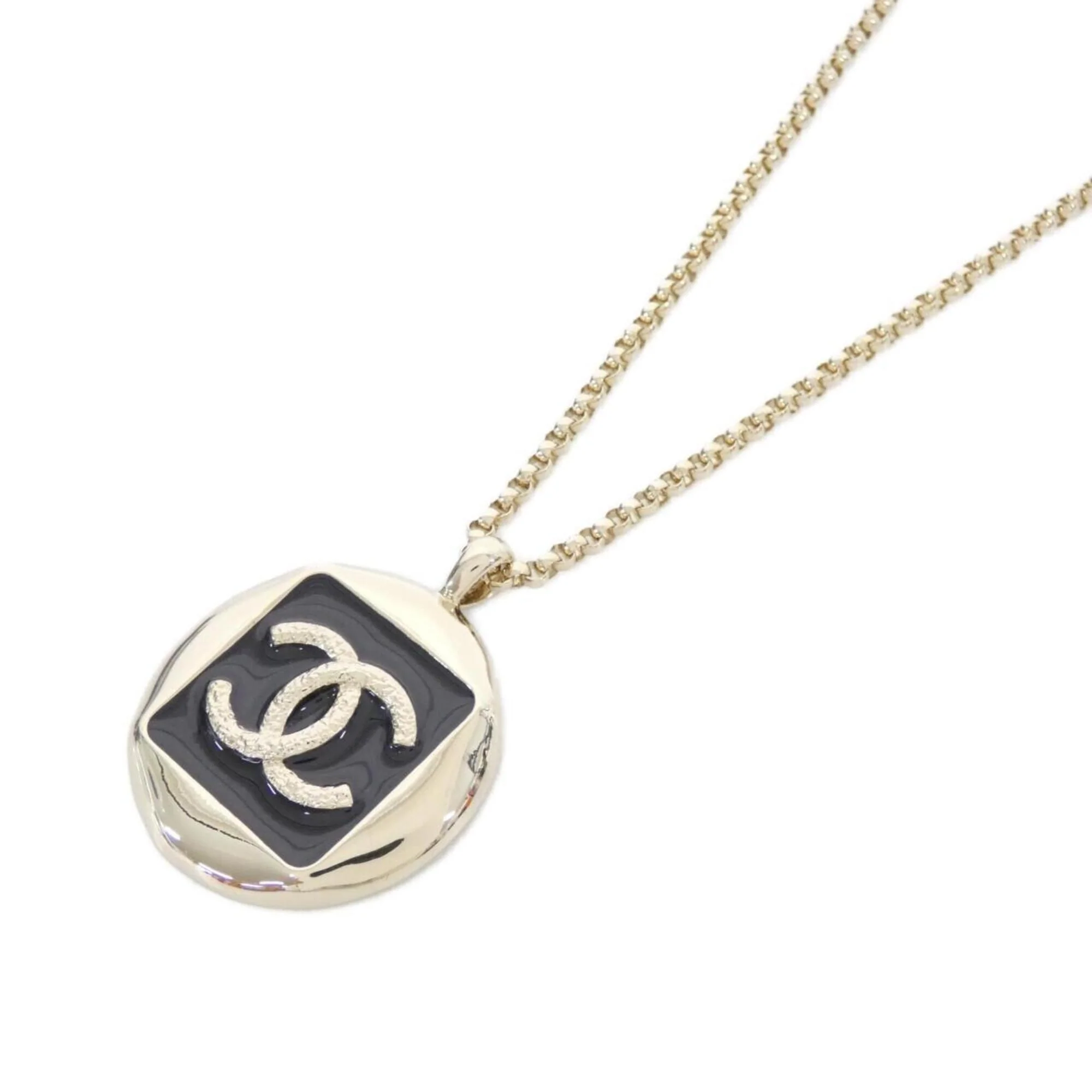 Pendant Necklace Metal Black