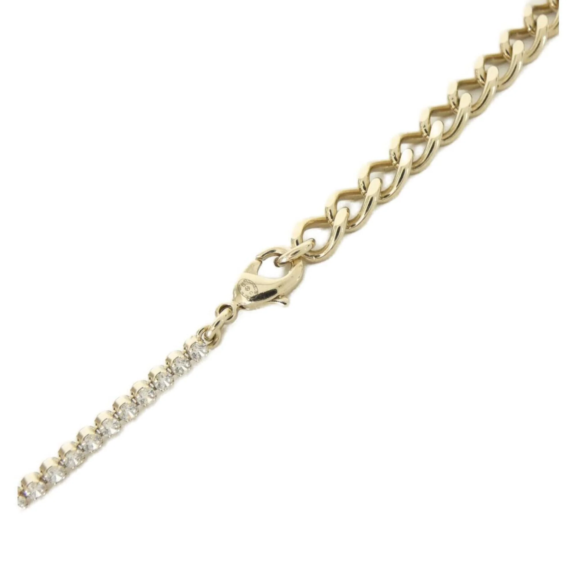 Pendant Necklace Metal with Crystal Black and Gold - Image 4
