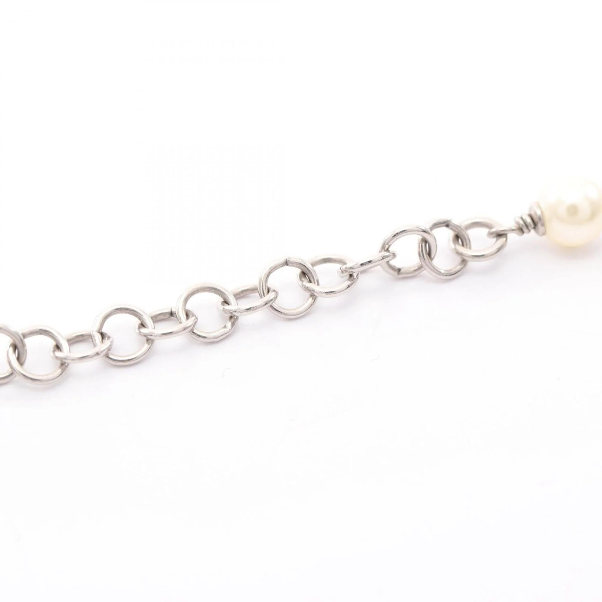 Pendant Necklace Stainless Steel and Artificial Pearl and Rhinestone - Image 7