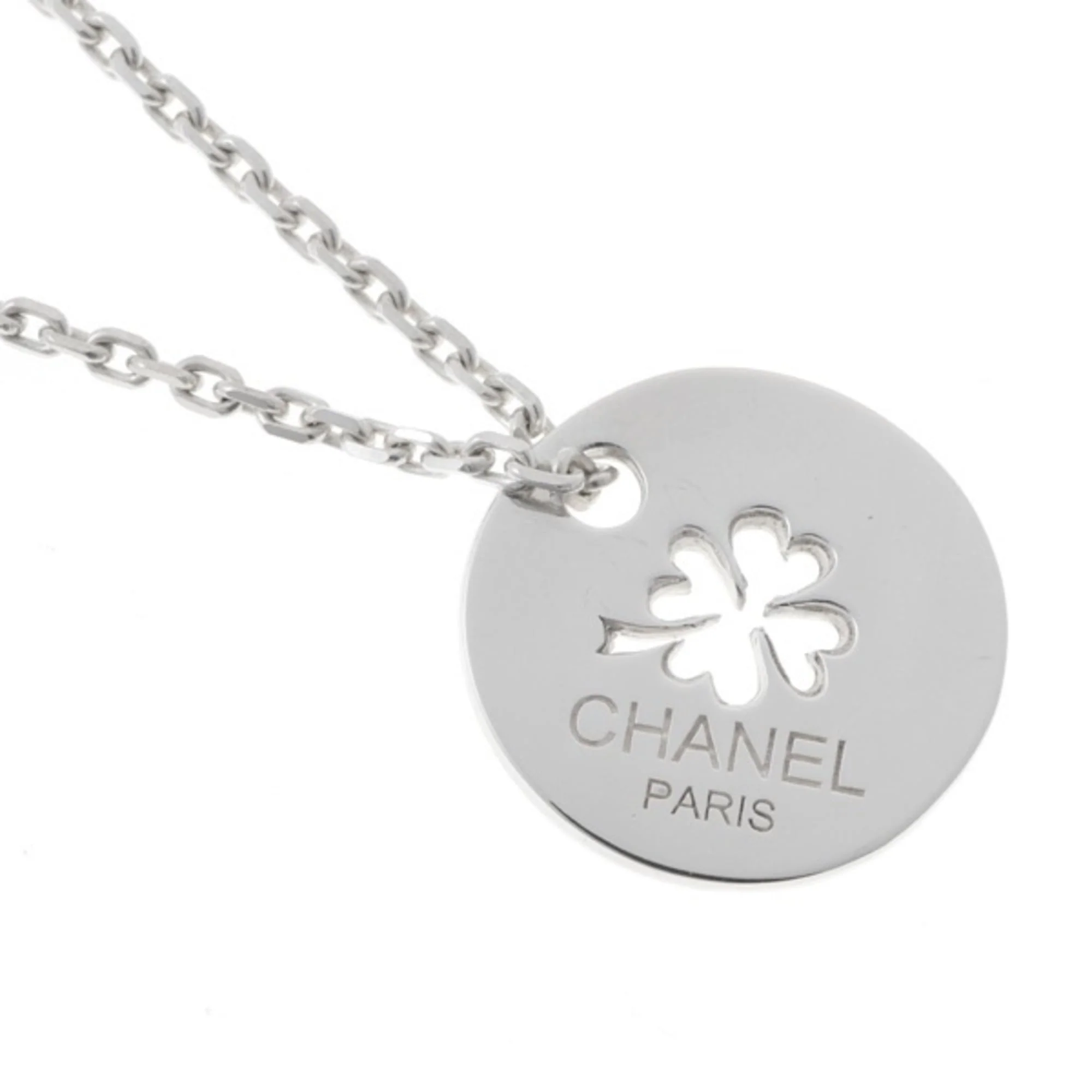 Pendant Necklace Sterling Silver Clover Motif 44.5 Cm - Image 4