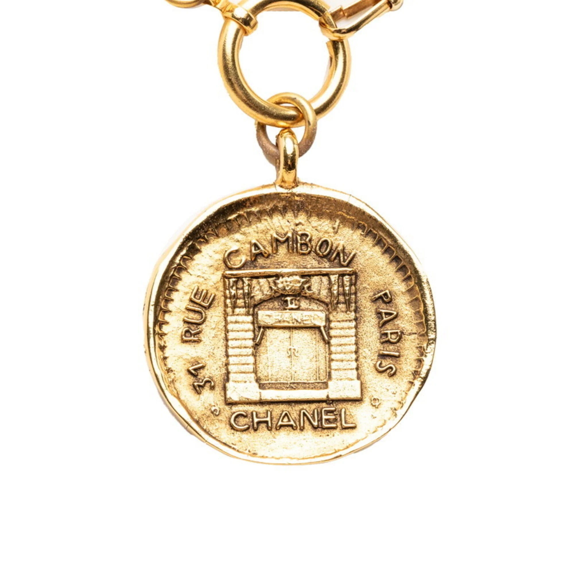 Vintage Chain Pendant Necklace Metal