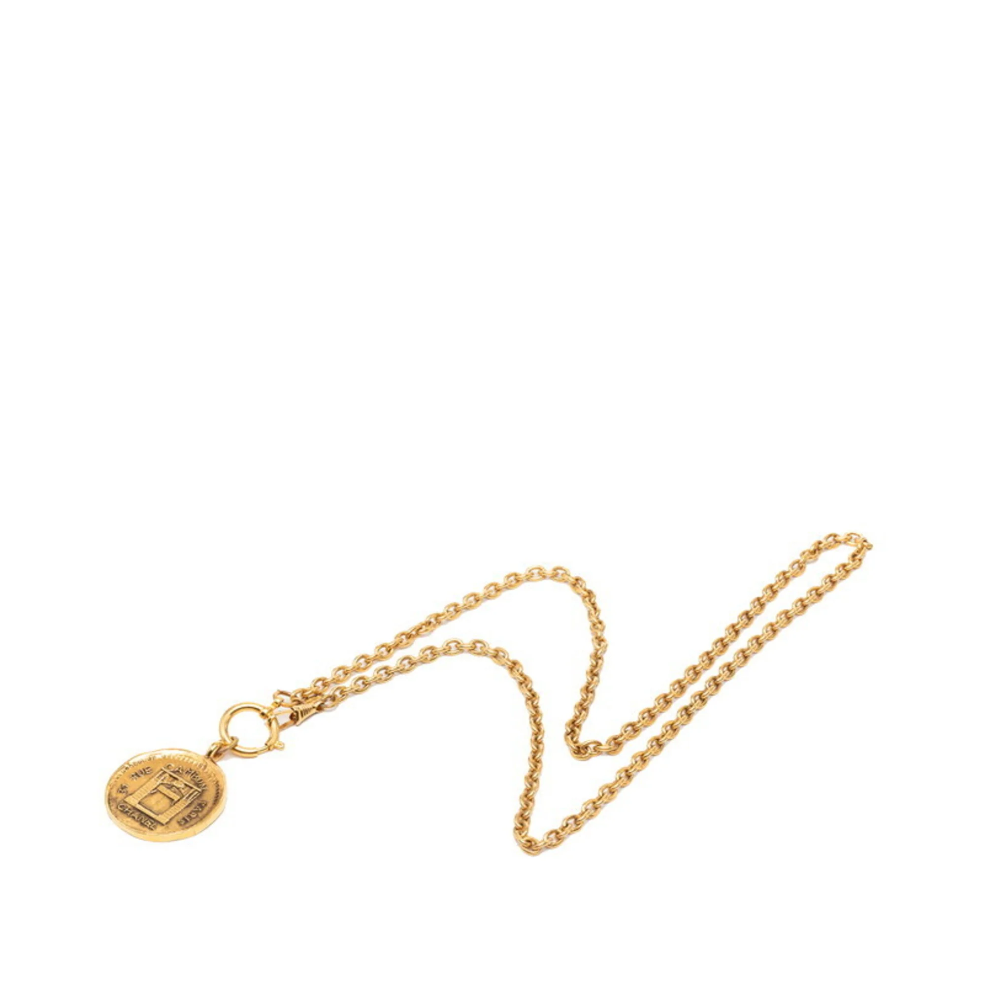Vintage Chain Pendant Necklace Metal - Image 3