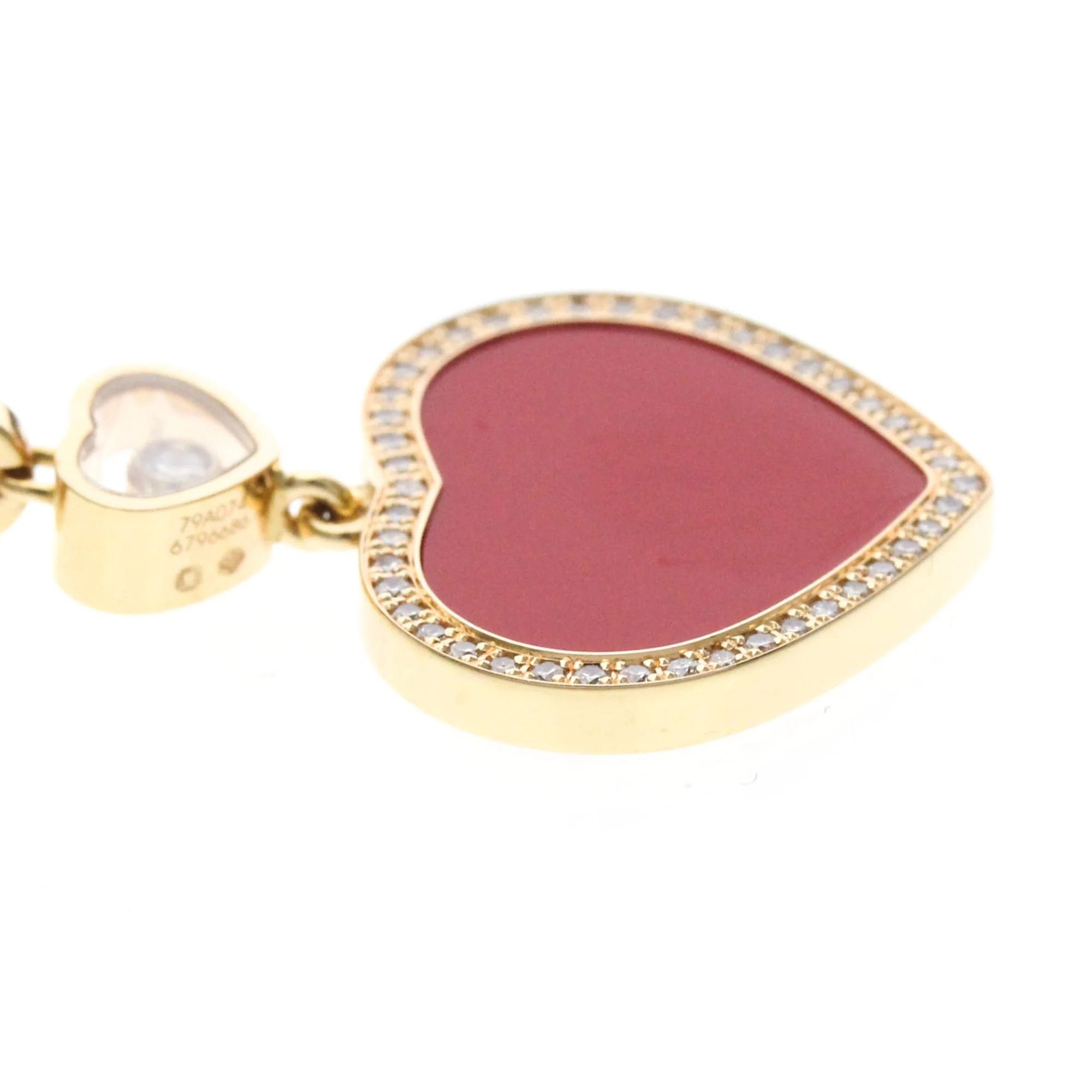Pendant Necklace 18K Rose Gold with Diamond and Carnelian - Image 5