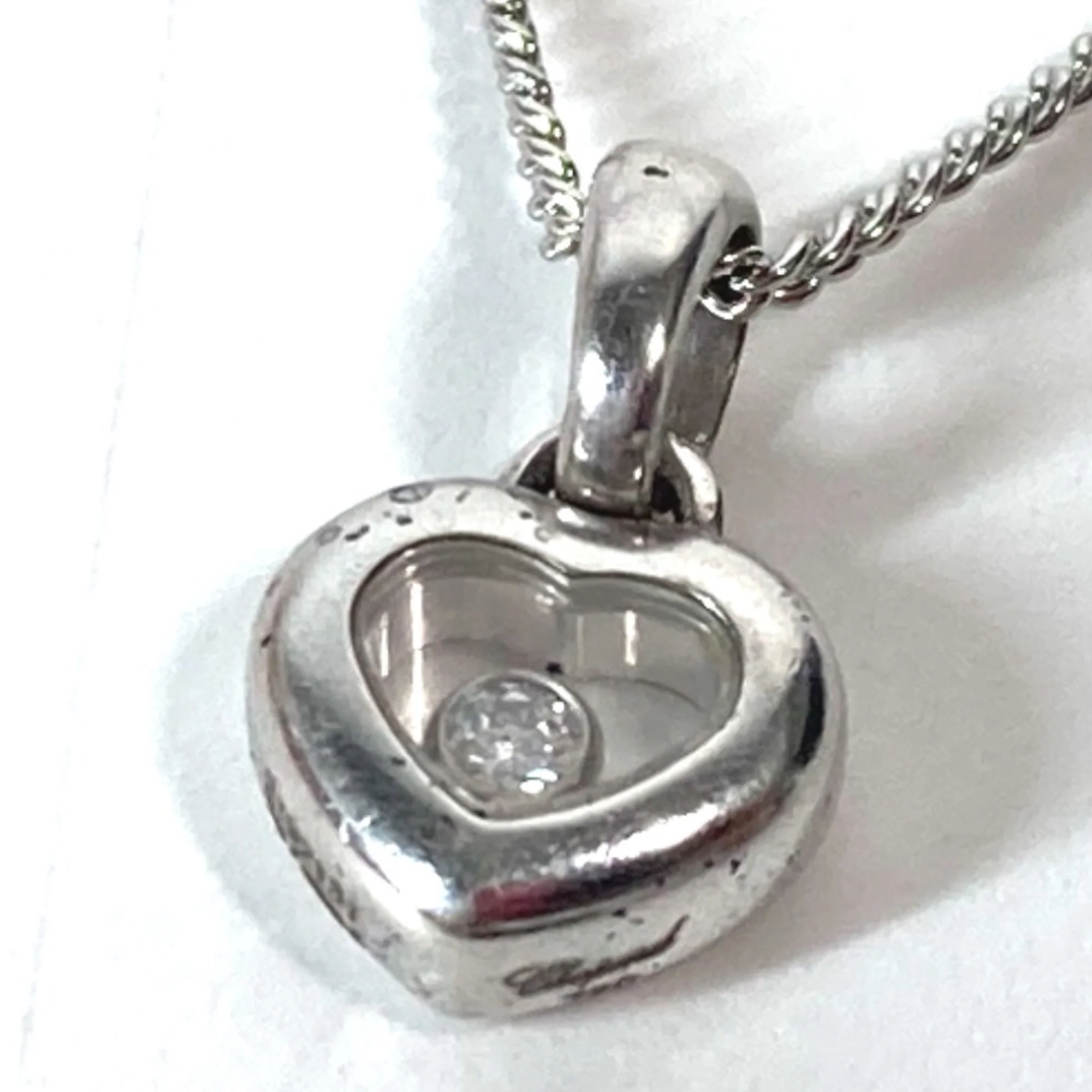 Pendant Necklace 18K White Gold With Diamond