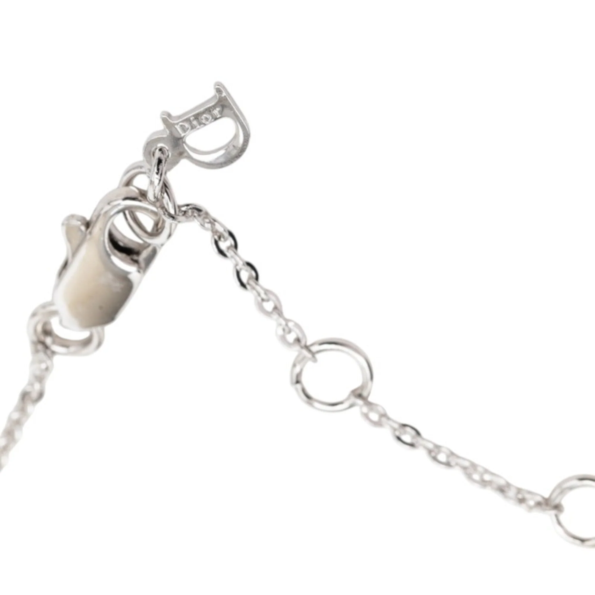 Button Motif Pendant Necklace Silver Metal - Image 6
