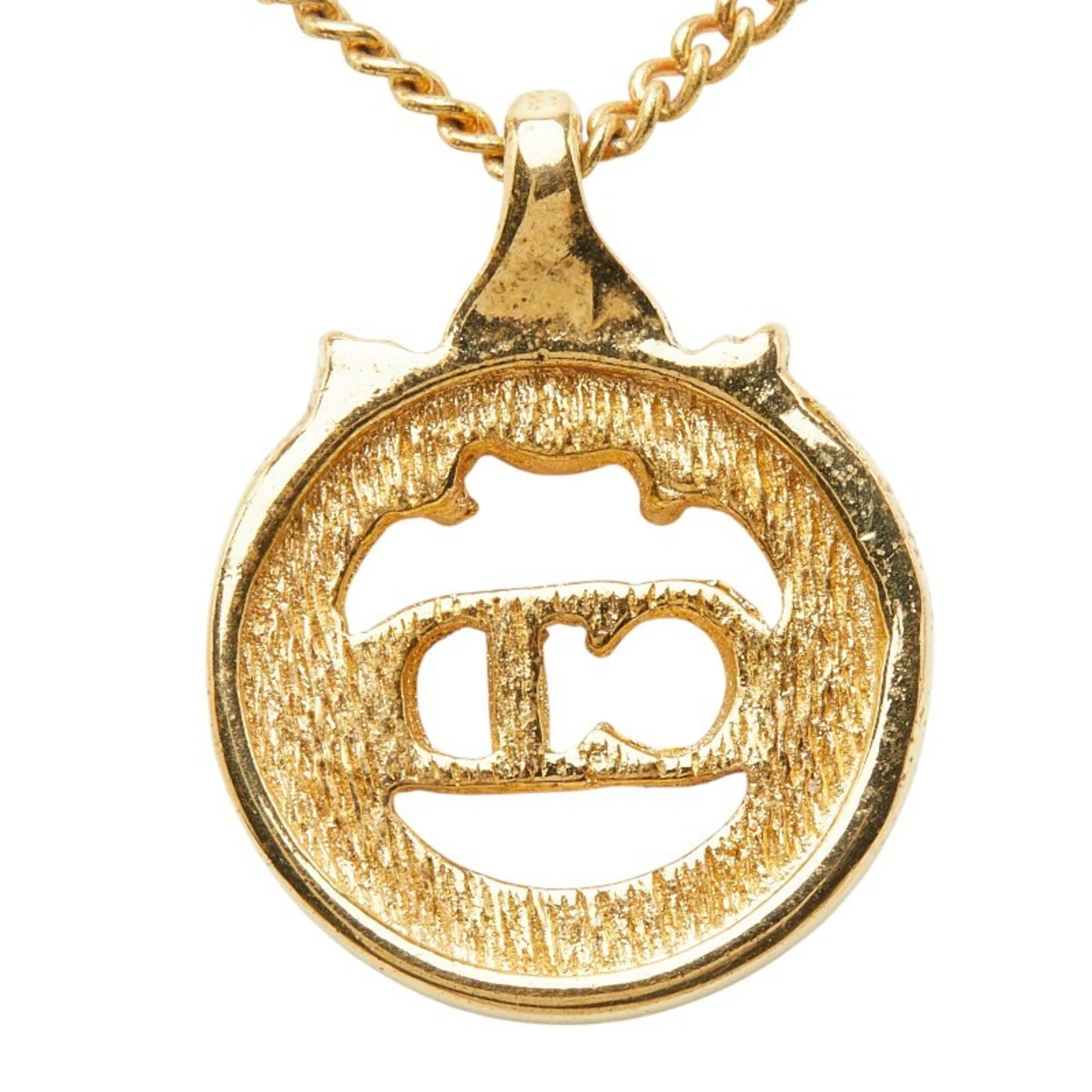 CD Pendant Necklace Gold Plated with Rhinestone - Image 3