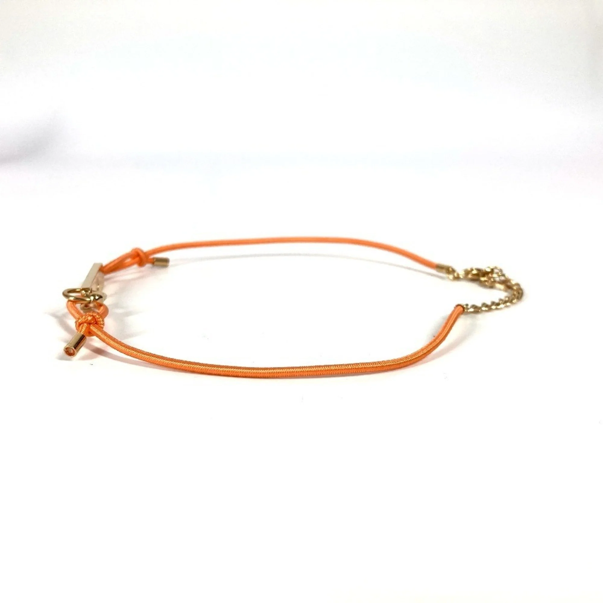 Choker Necklace Metal and Rubber Gold Orange - Image 2