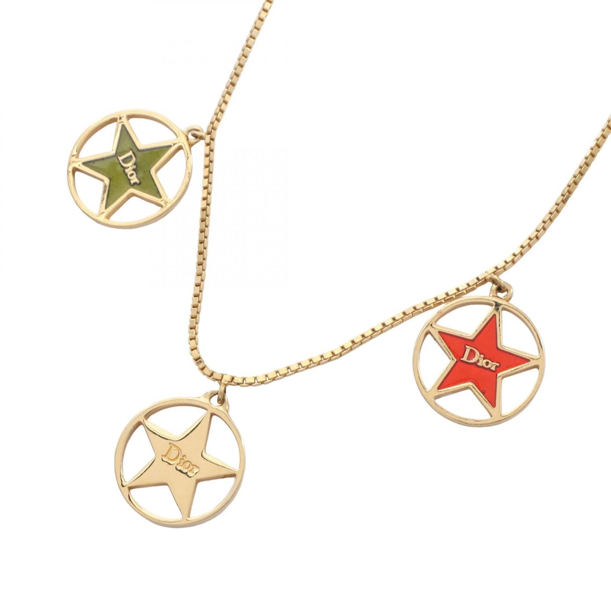 Circle Star Pendant Necklace Gold