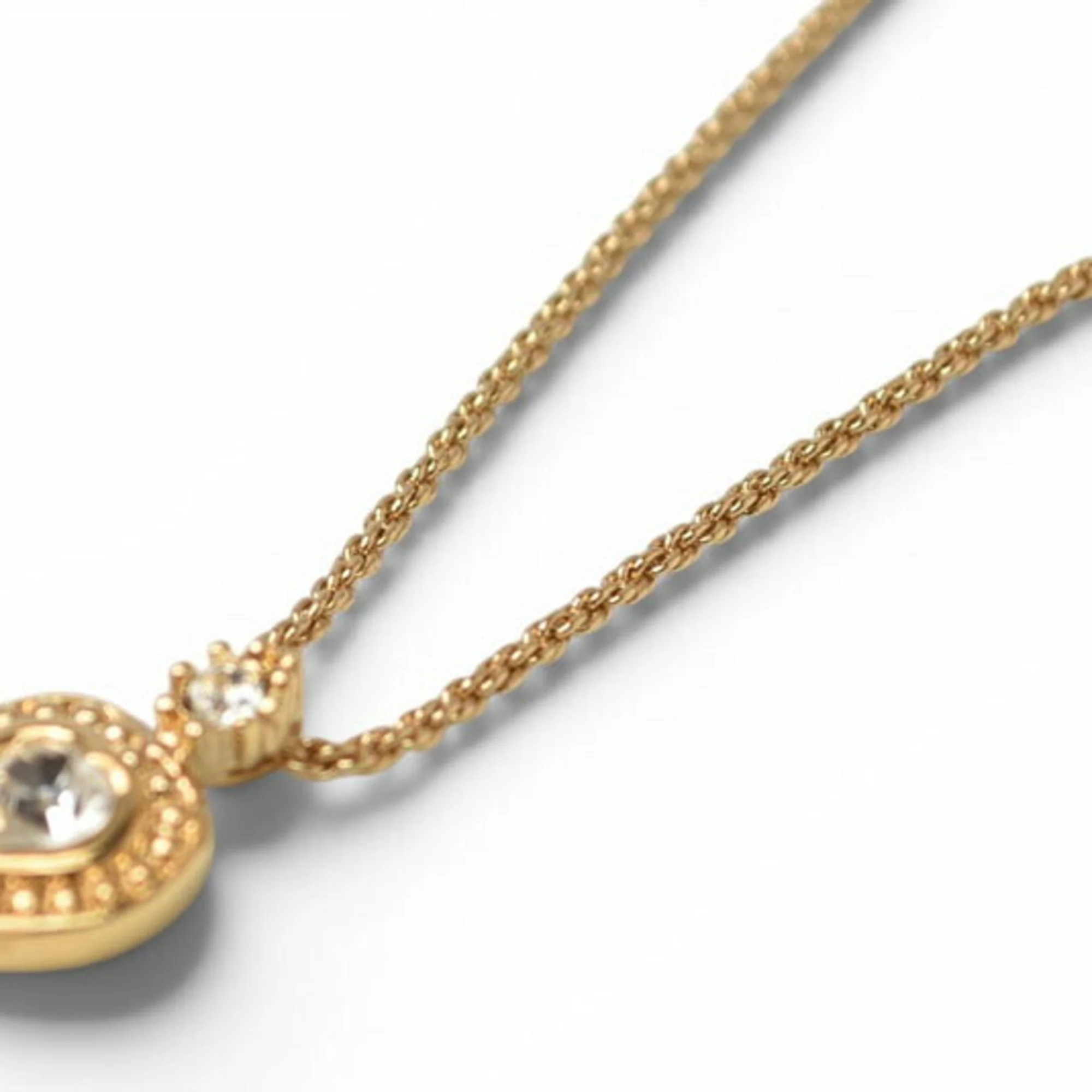 Heart Motif Pendant Necklace Gold and Rhinestone - Image 7