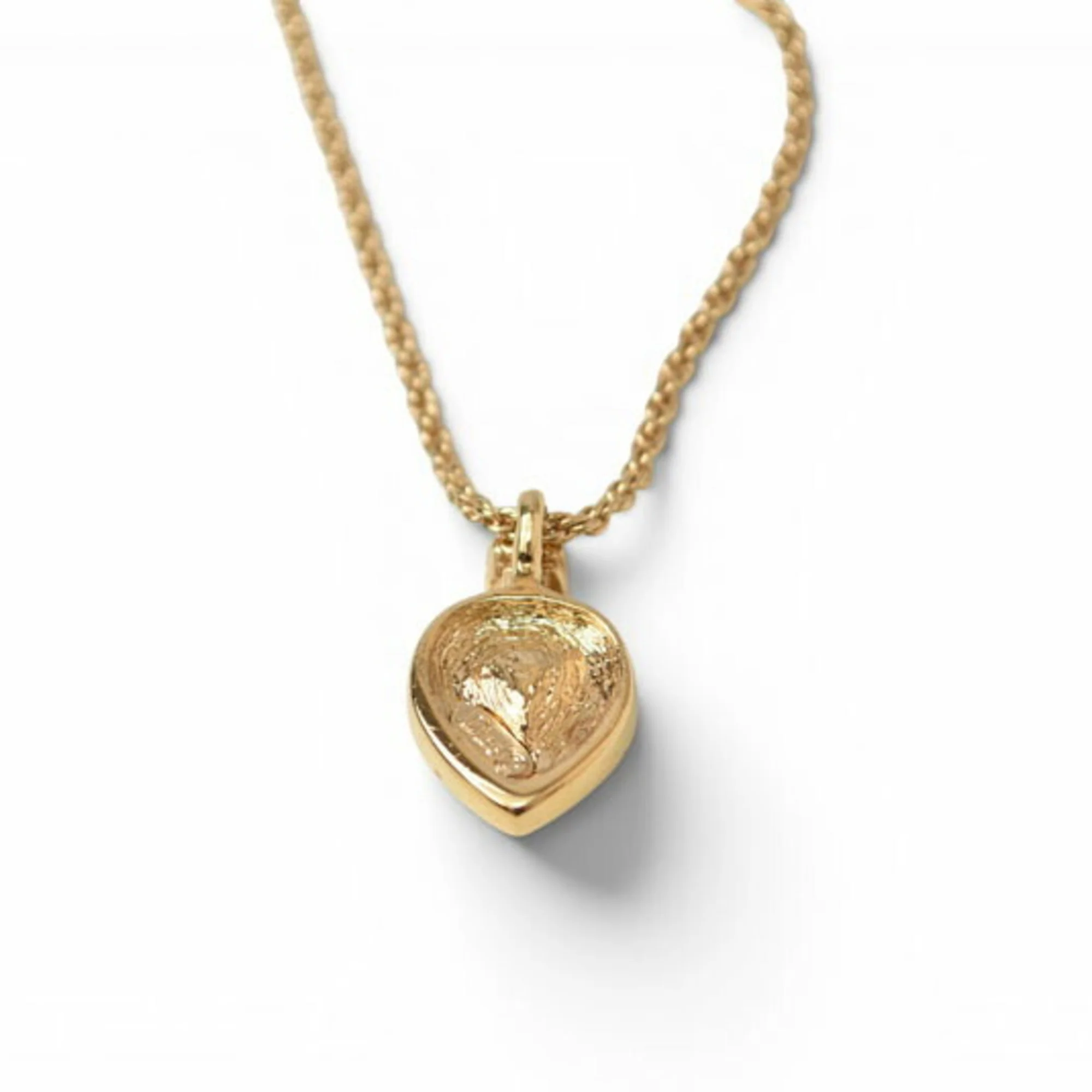 Heart Motif Pendant Necklace Gold and Rhinestone - Image 8