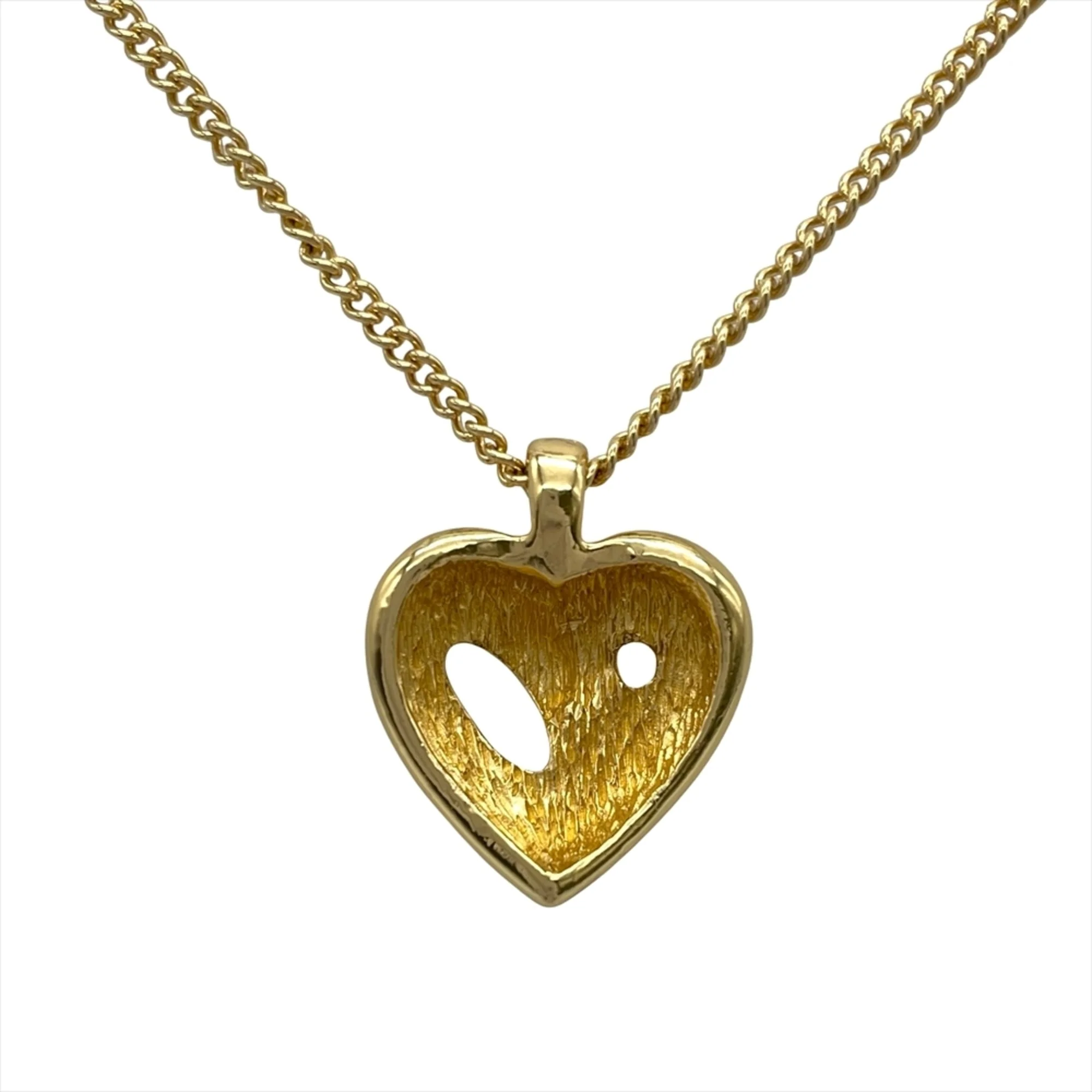 Heart Motif Pendant Necklace Metal Gold - Image 2