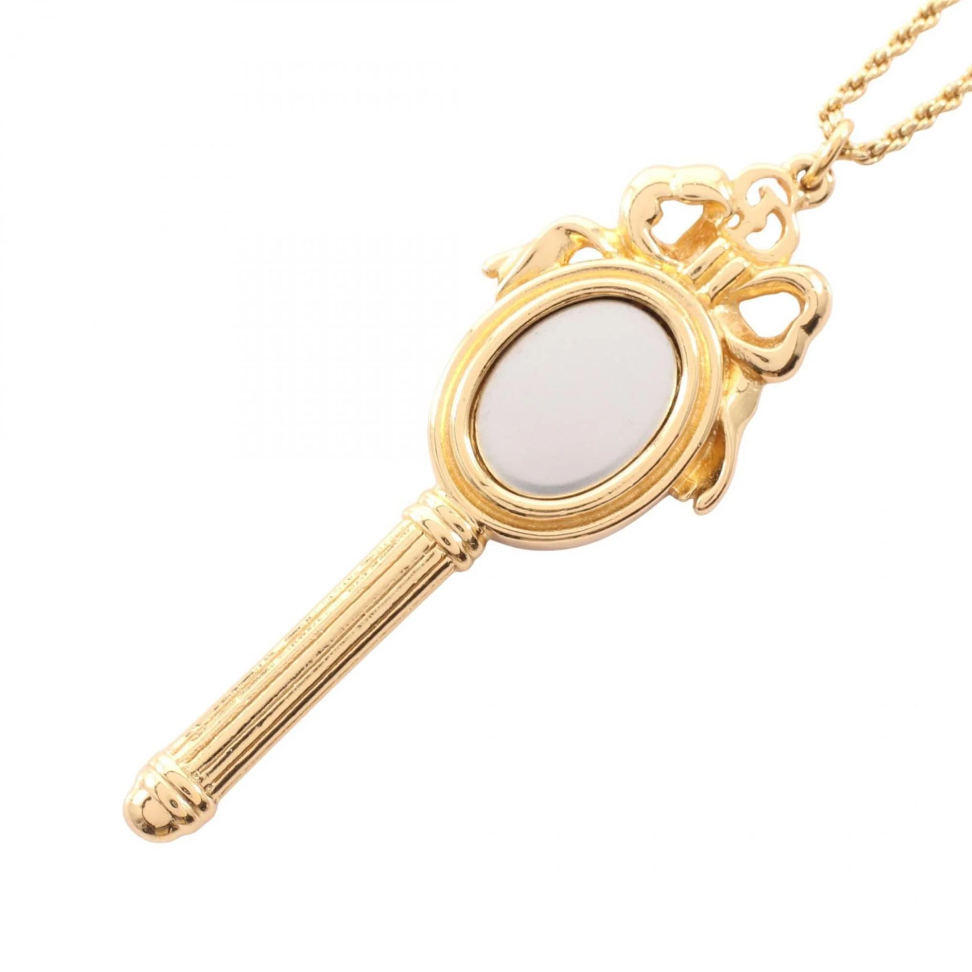 Mirror Motif Pendant Necklace Gold Plated (GP)