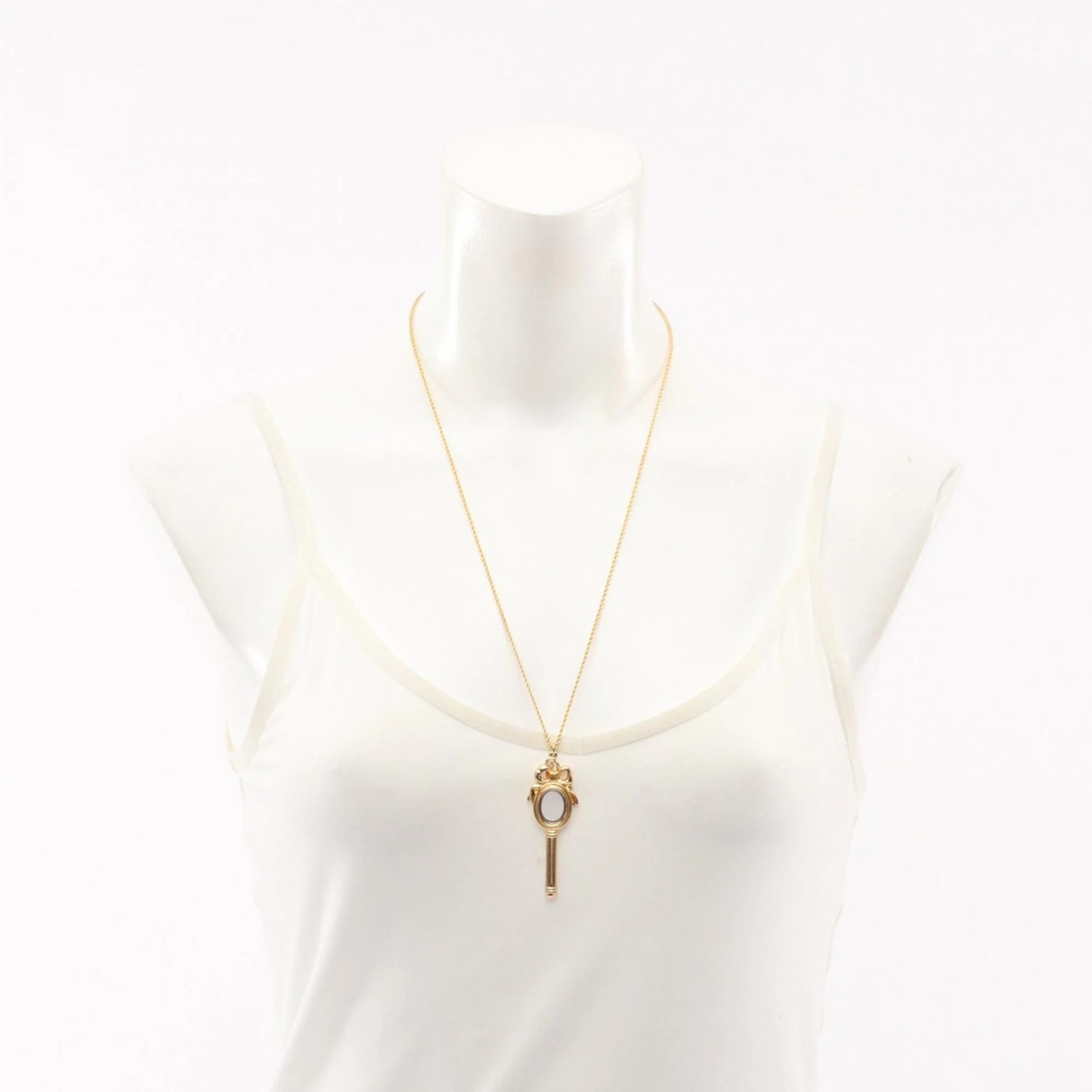 Mirror Motif Pendant Necklace Gold Plated (GP) - Image 6