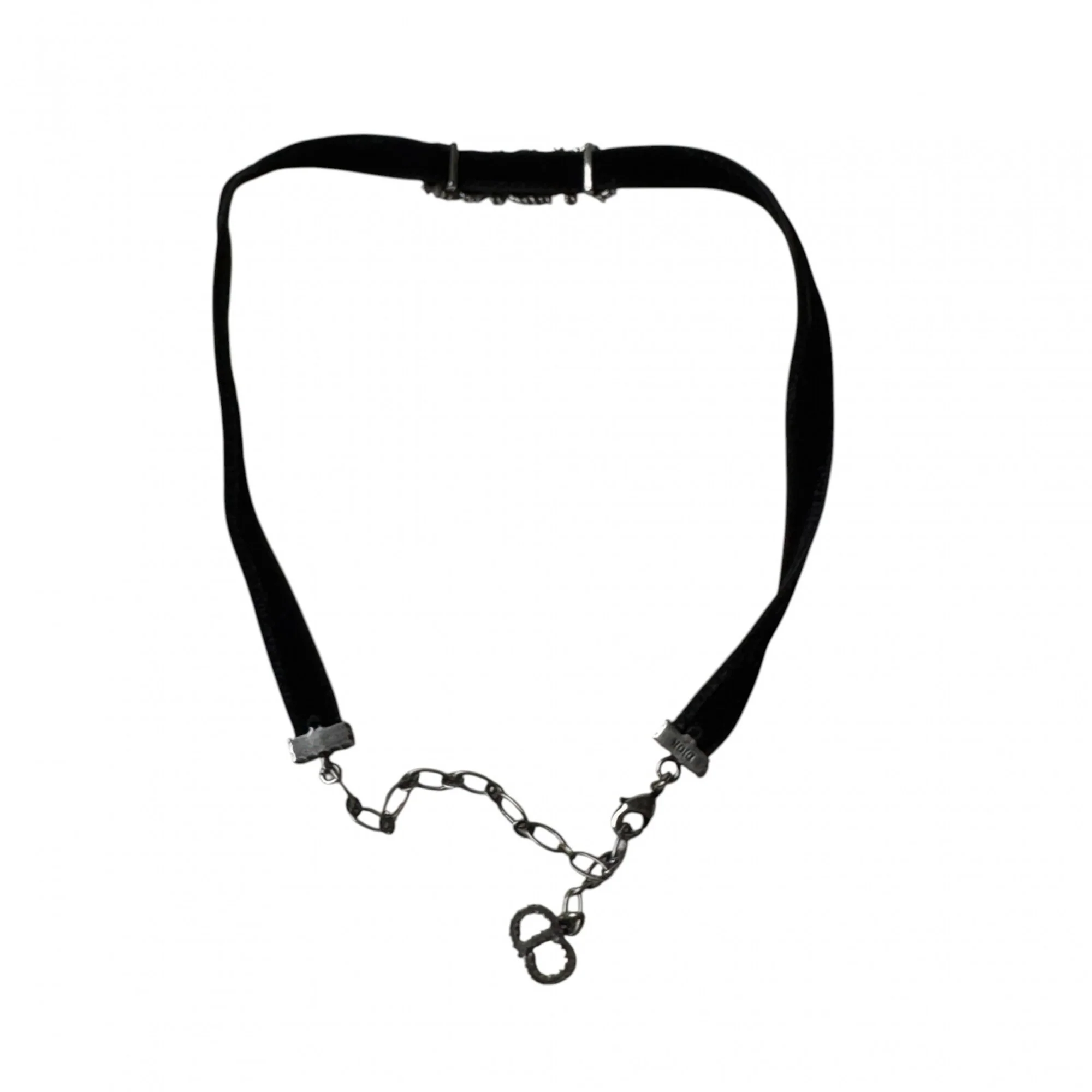 Necklace Metal and Velvet with Rhinestone - Image 3