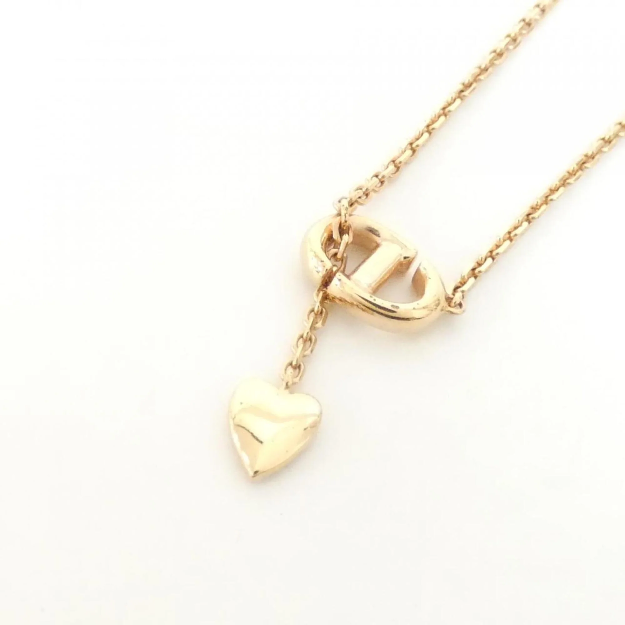 Pendant Necklace Clear and Pink Gold - Image 3