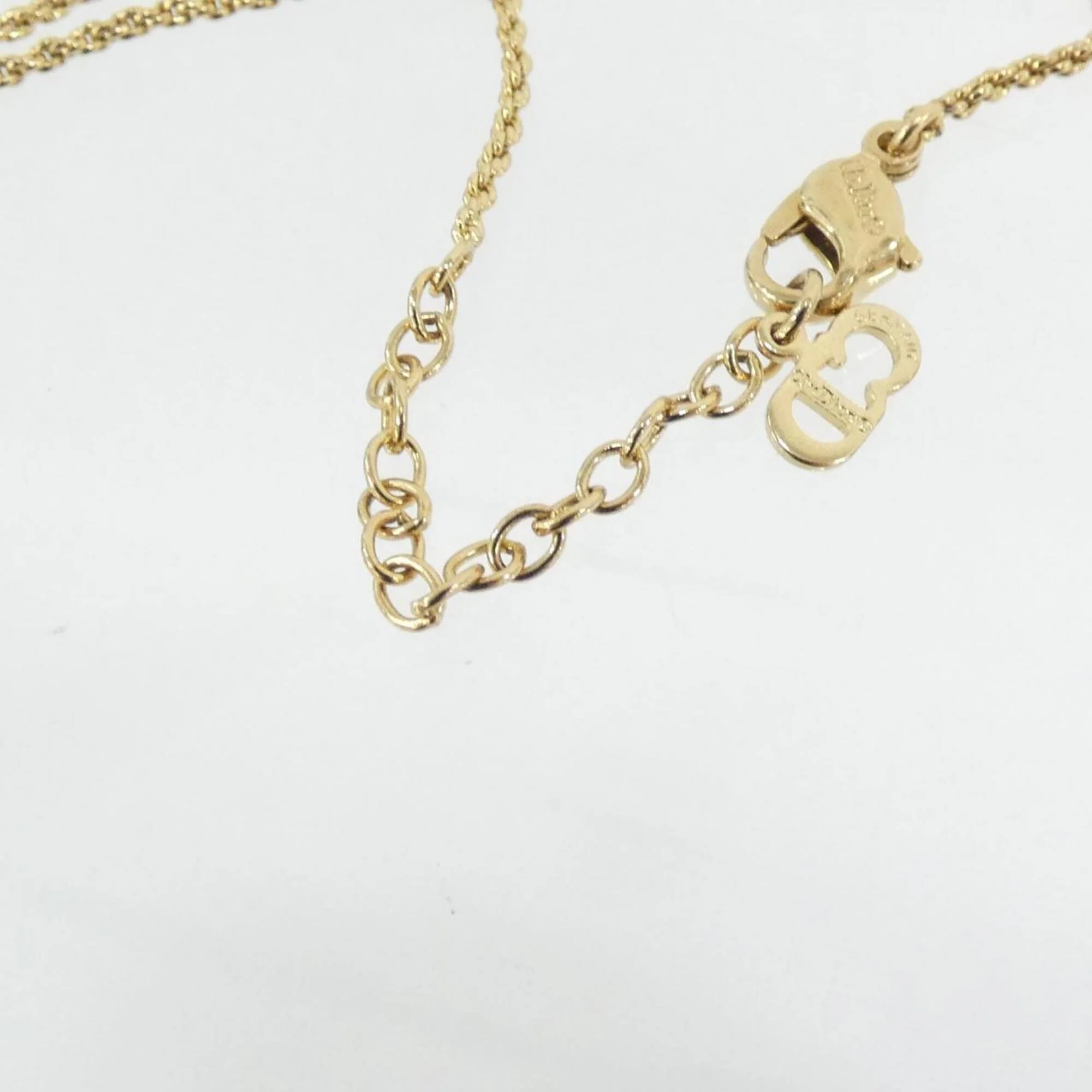 Pendant Necklace Clear Gold Red - Image 4