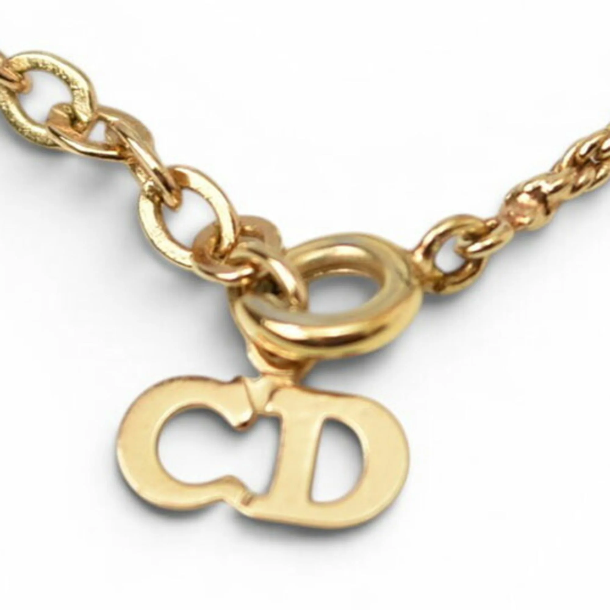 Pendant Necklace Gold and Rhinestone - Image 9