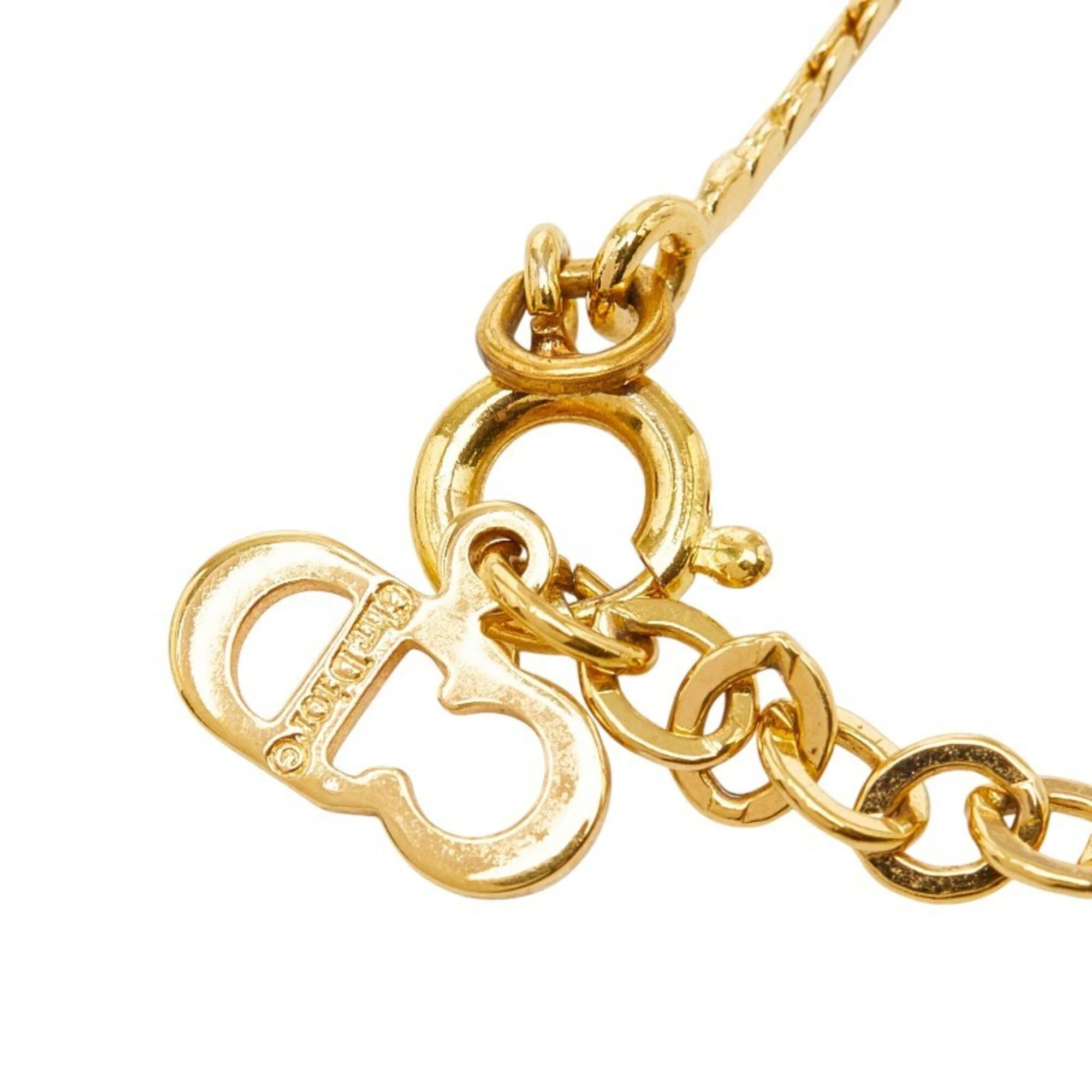 Pendant Necklace Gold and Rhinestone - Image 6