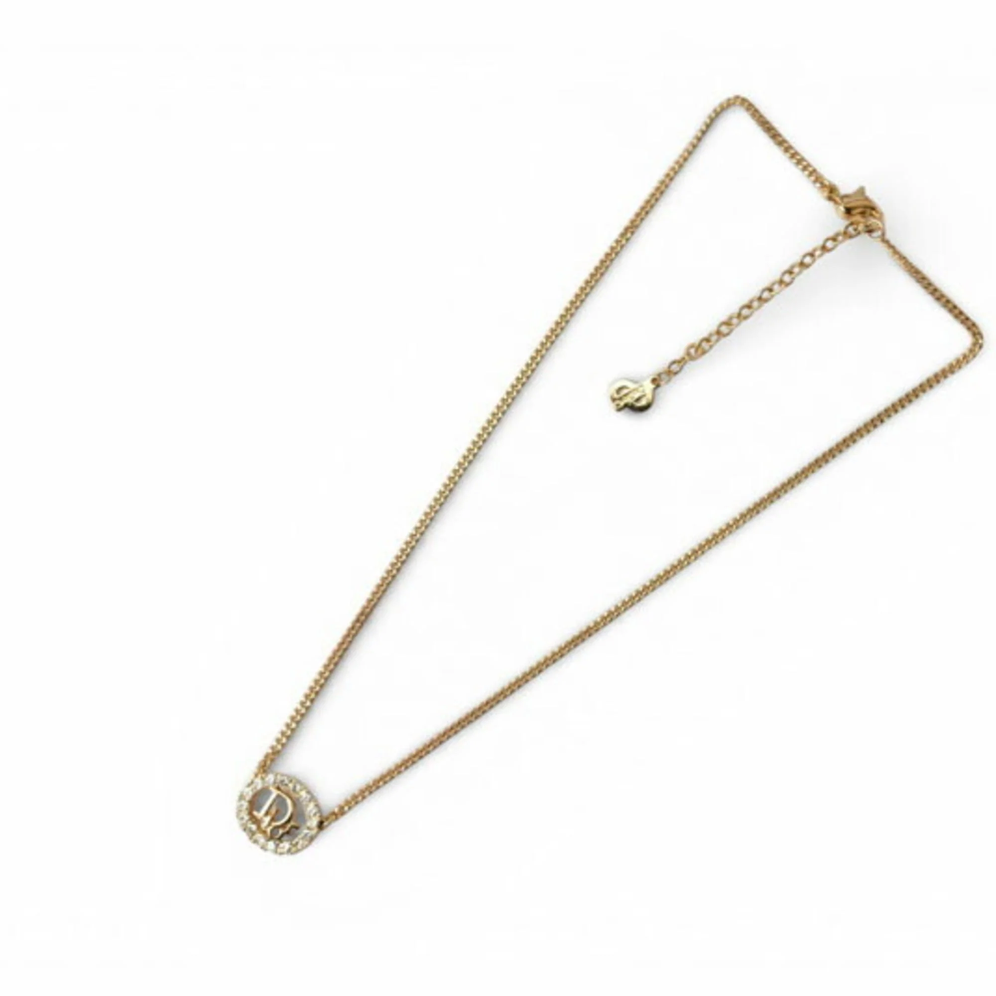 Pendant Necklace Gold and Rhinestone - Image 4