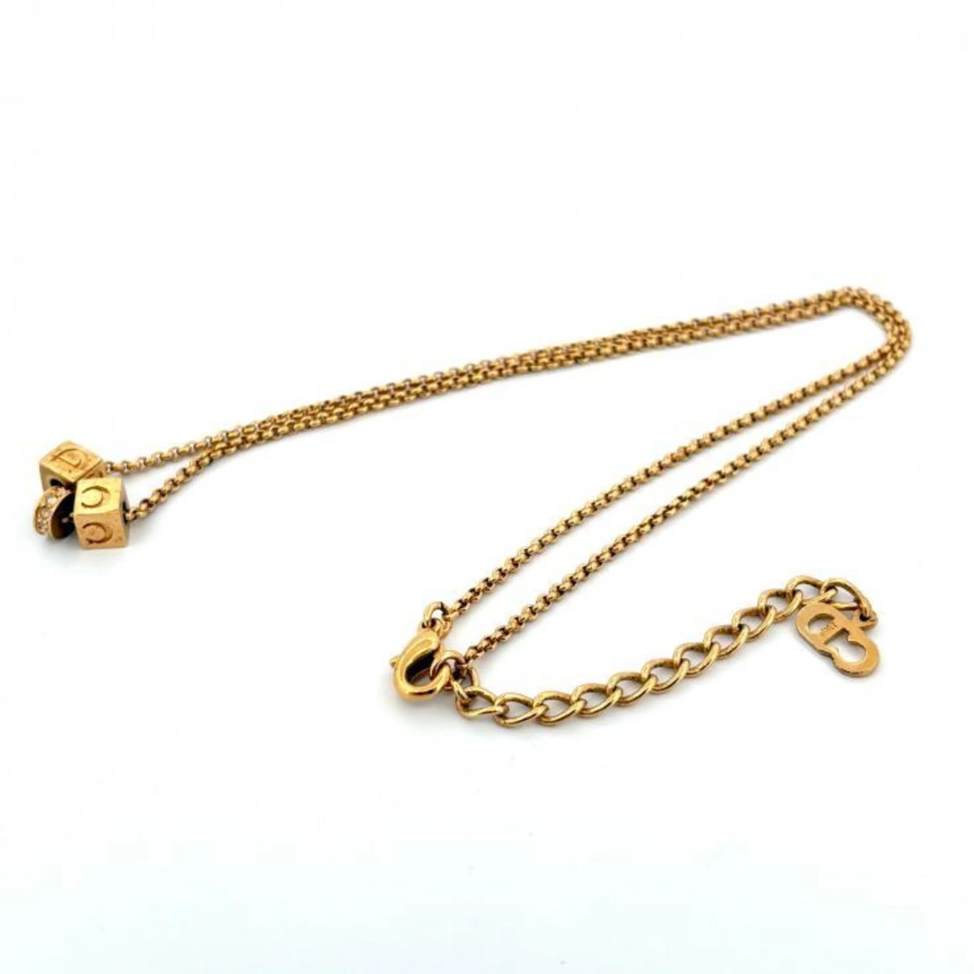 Pendant Necklace Gold and Rhinestone - Image 5
